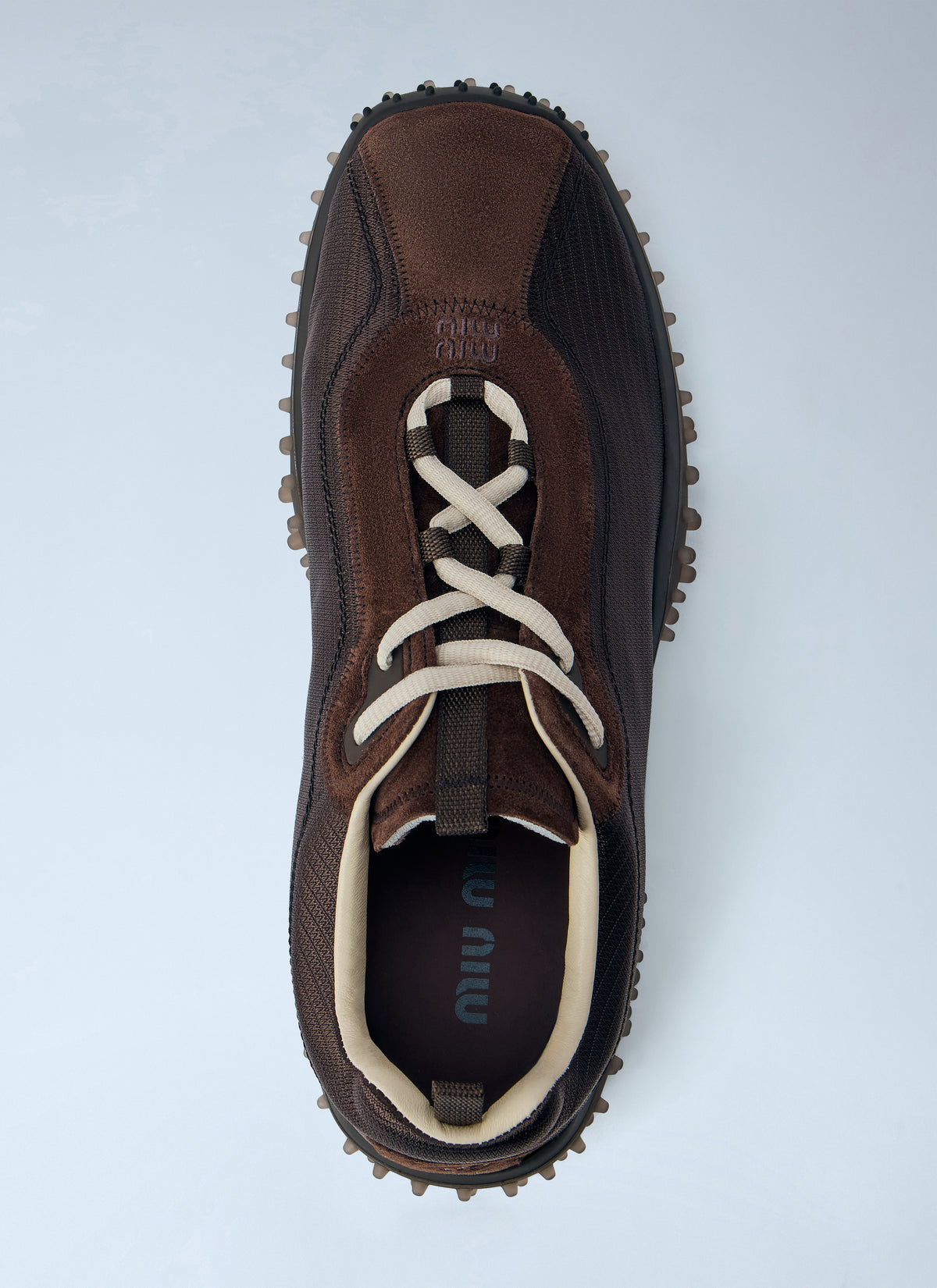 Miu Miu Women Bubble Technical Fabric And Suede Sneakers MIU MIU