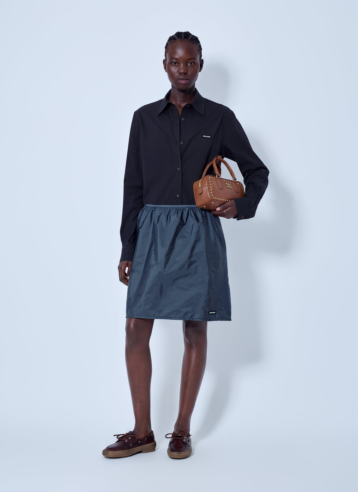 Miu Miu Women Technical Fabric Skirt MIU MIU