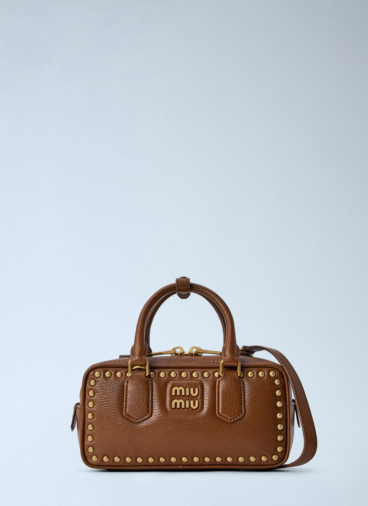 Miu Miu Women Brandy Arcadie Studded Leather Bag MIU MIU