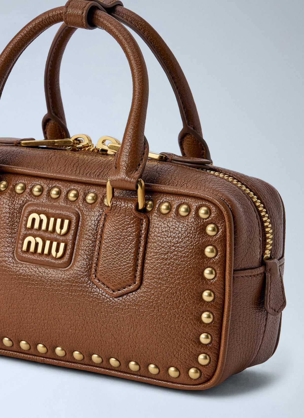 Miu Miu Women Brandy Arcadie Studded Leather Bag MIU MIU