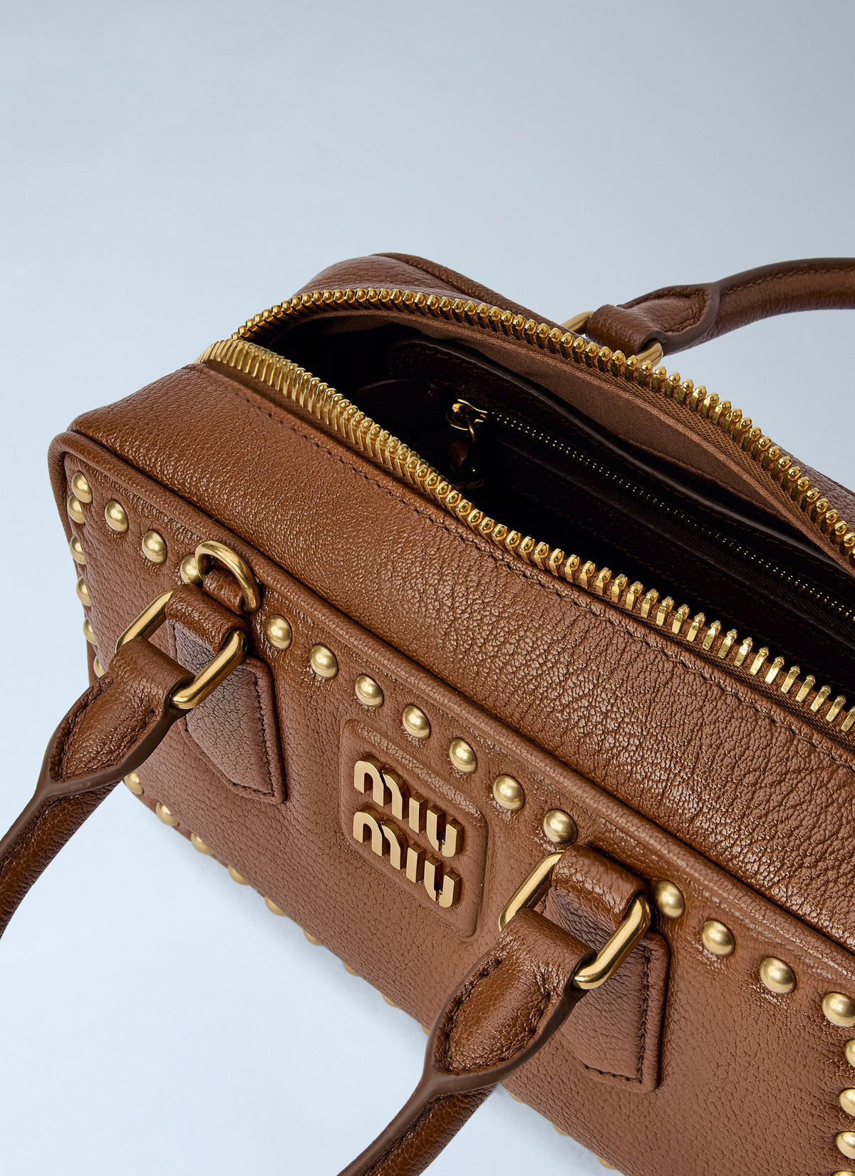Miu Miu Women Brandy Arcadie Studded Leather Bag MIU MIU