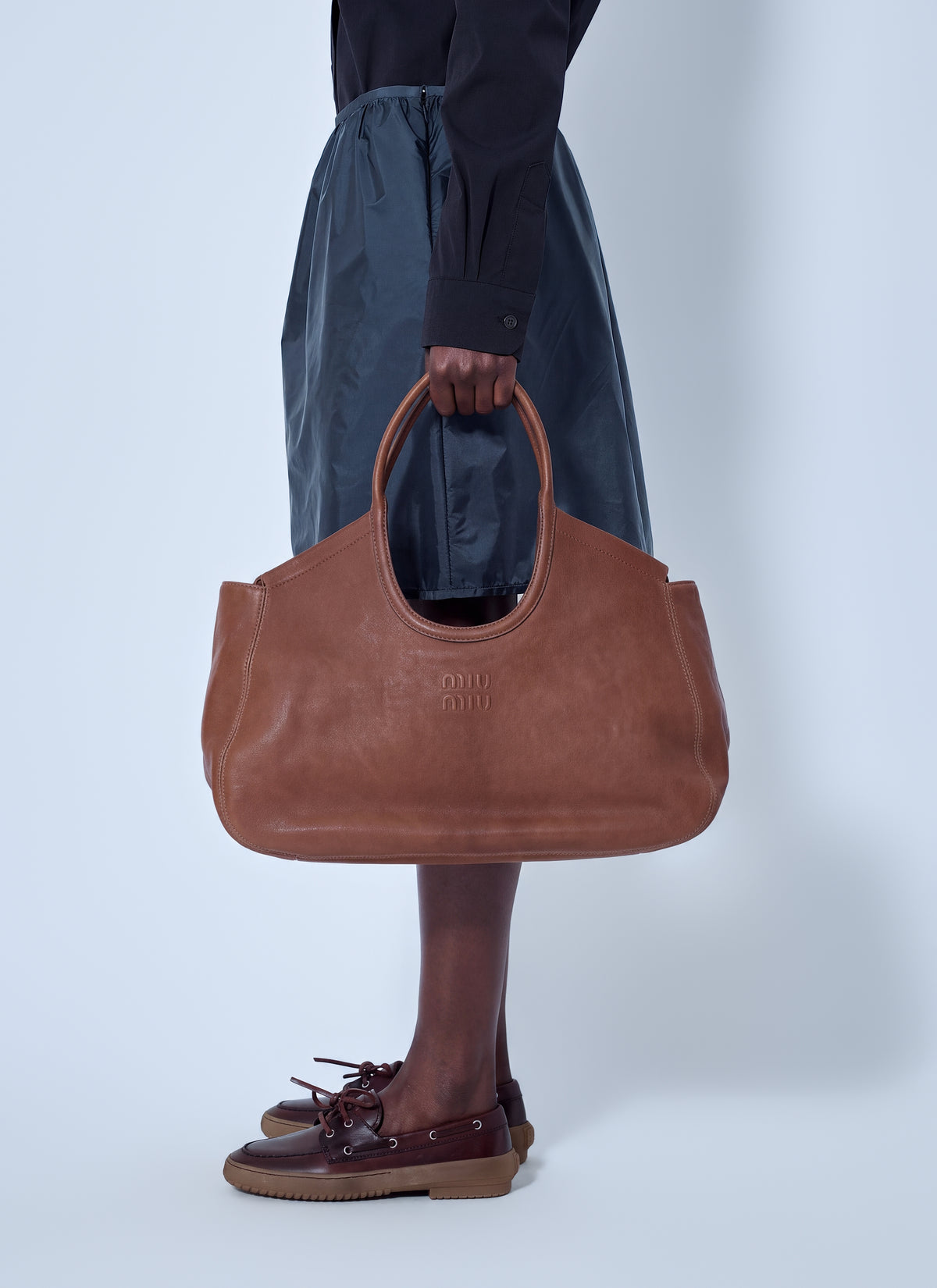 Miu Miu Women Ivy Nappa Leather Shopping Bag MIU MIU