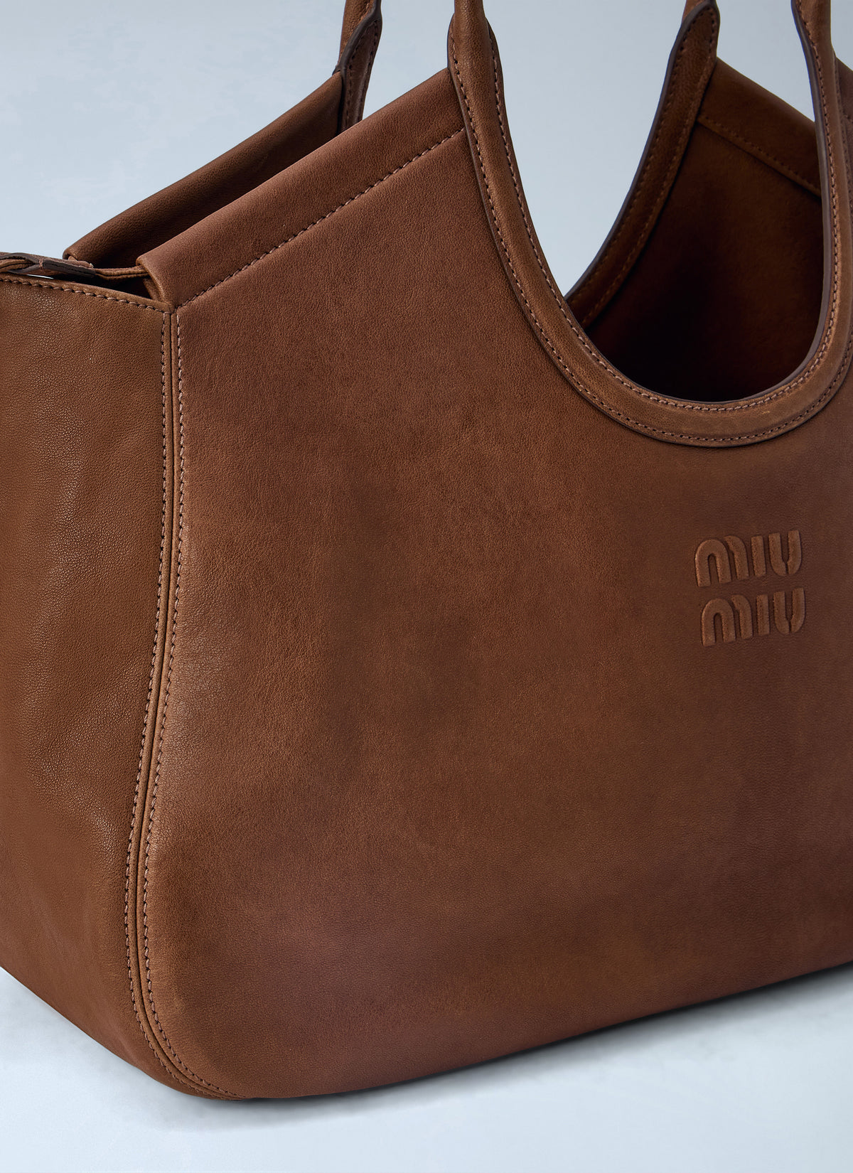 Miu Miu Women Ivy Nappa Leather Shopping Bag MIU MIU