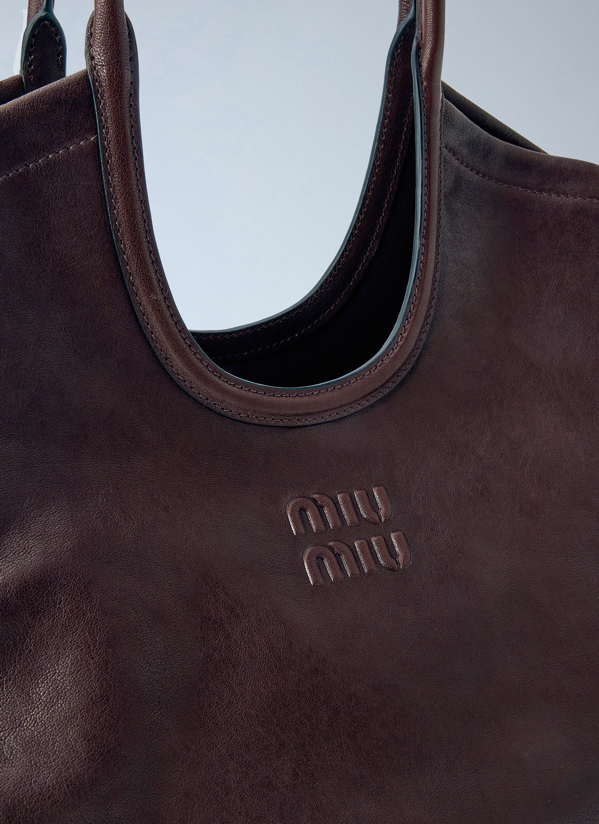 Miu Miu Men Ivy Nappa Leather Shopping Bag MIU MIU