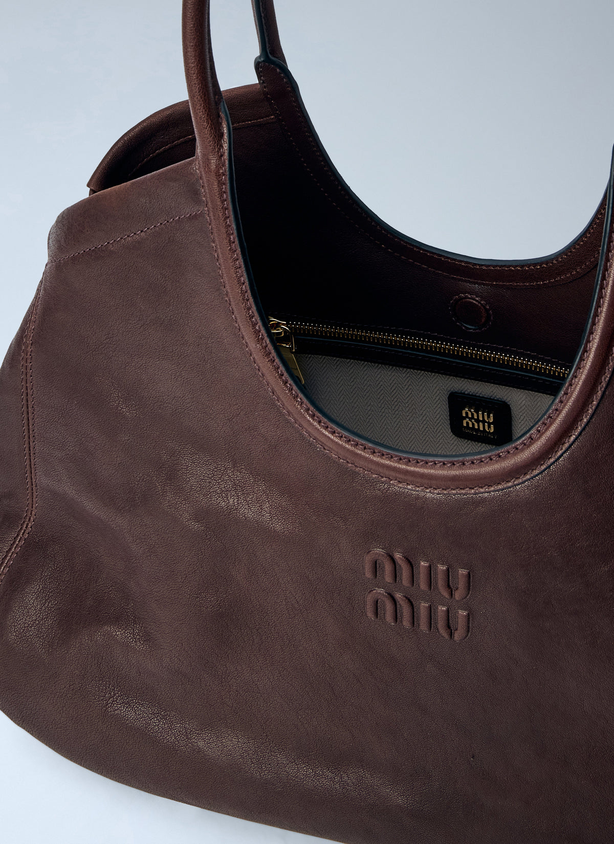 Miu Miu Men Ivy Nappa Leather Shopping Bag MIU MIU