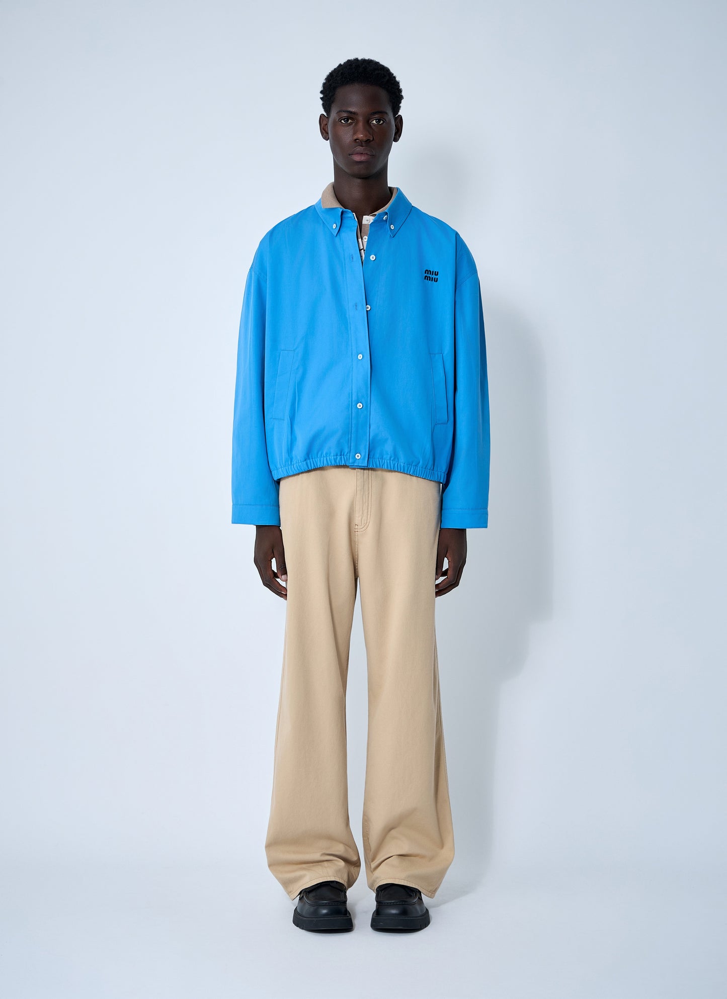 Miu Miu Men Logo Motif Blouson Jacket MIU MIU