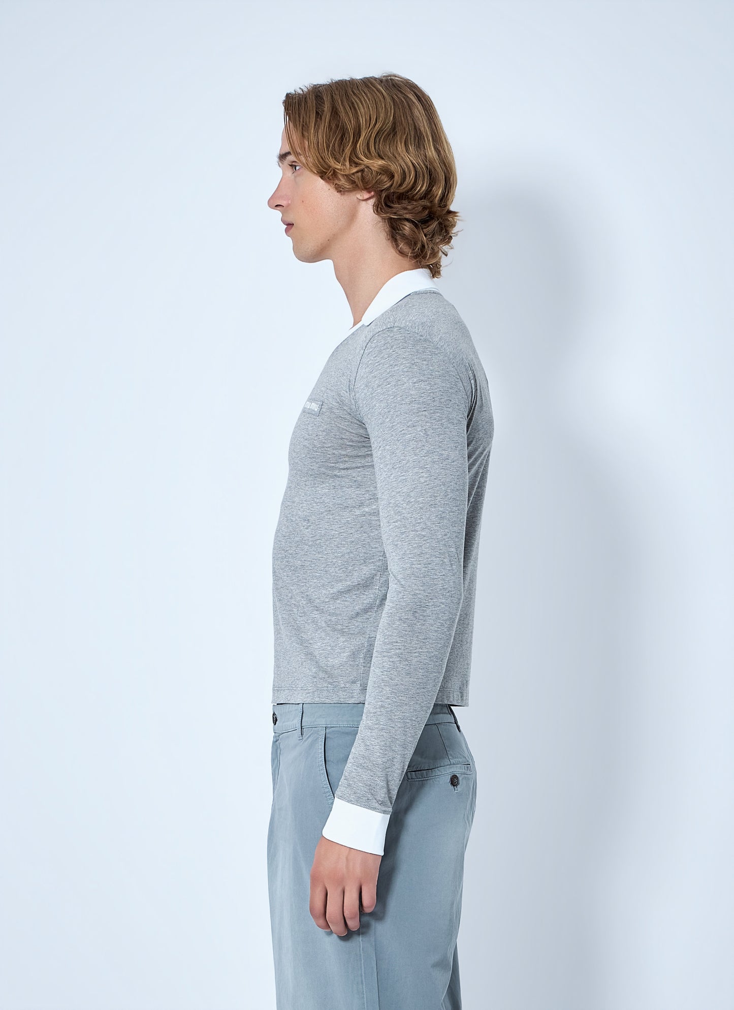 Miu Miu Men Collared Long Sleeve Knit Sweater