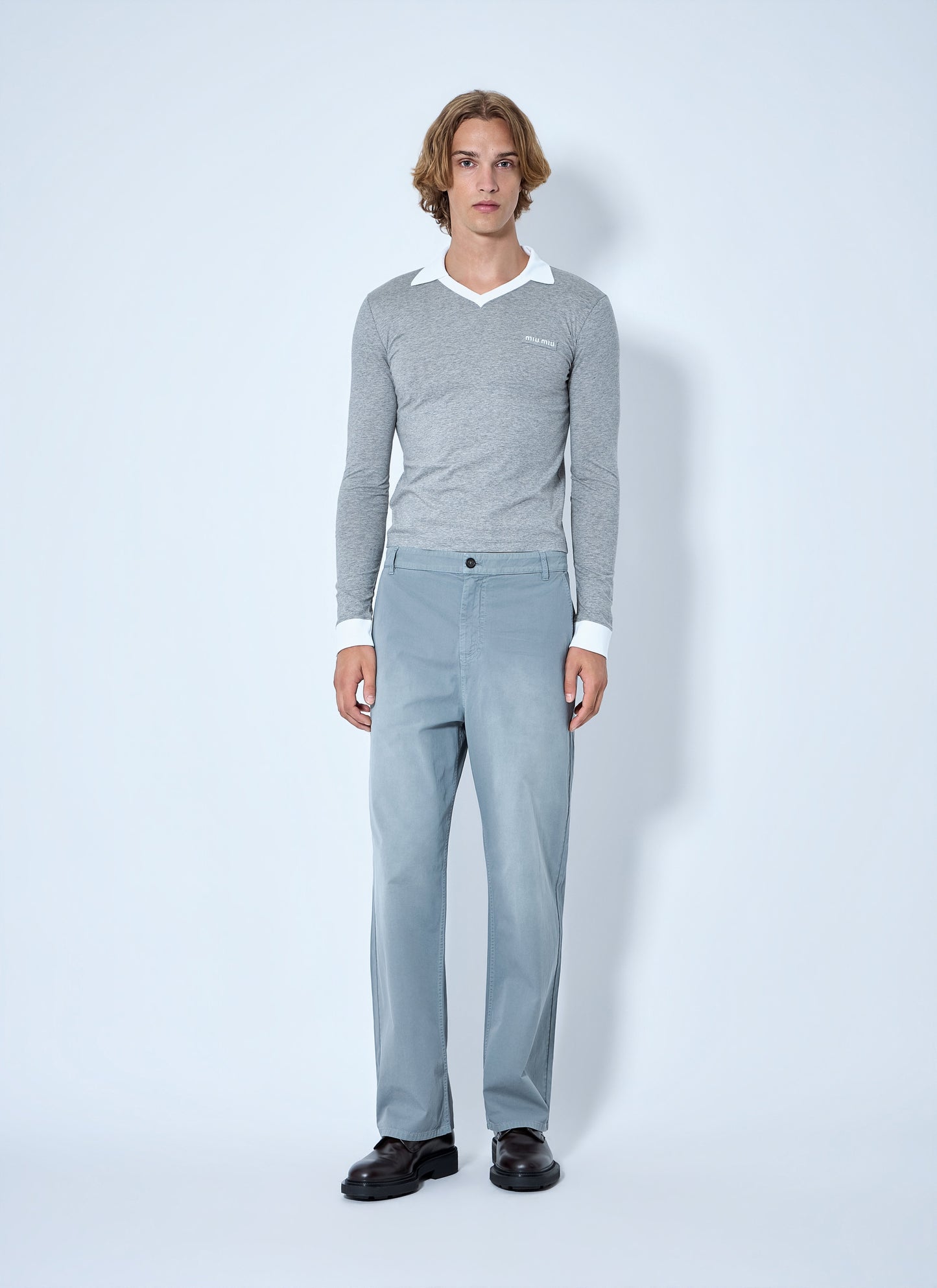 Miu Miu Women Garment-Dyed Twill Pants MIU MIU