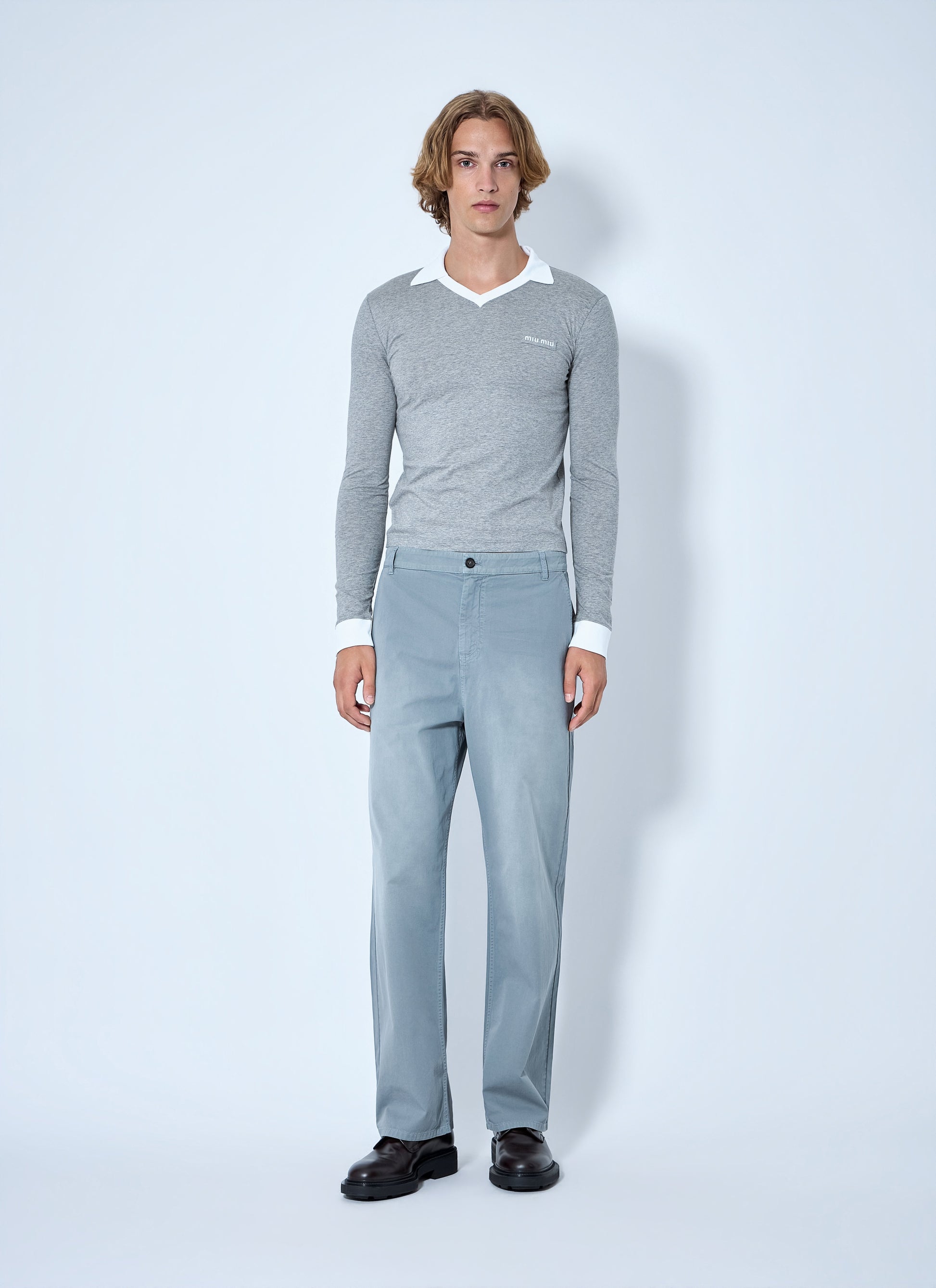 Miu Miu Women Garment-Dyed Twill Pants MIU MIU
