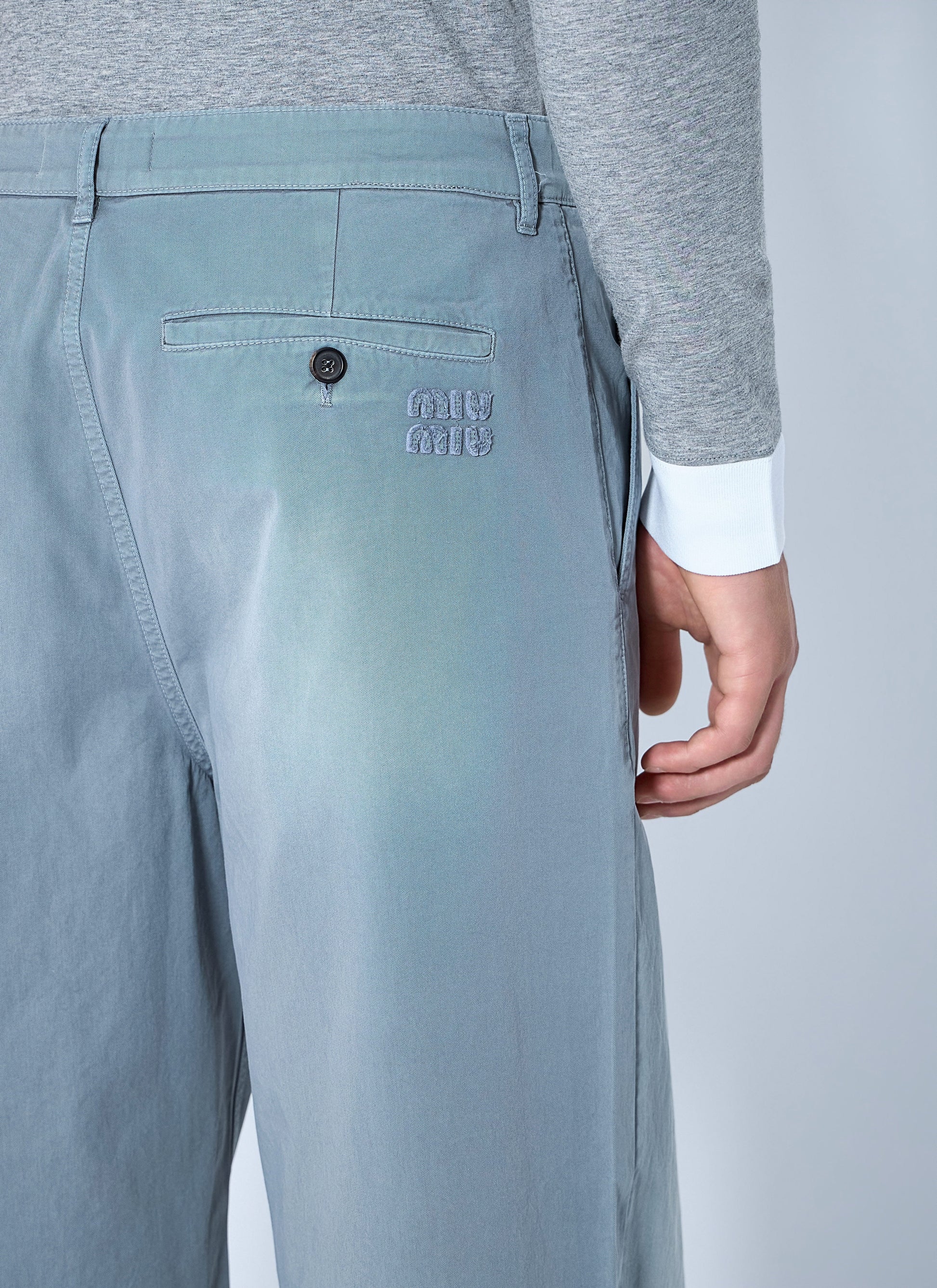 Miu Miu Women Garment-Dyed Twill Pants MIU MIU