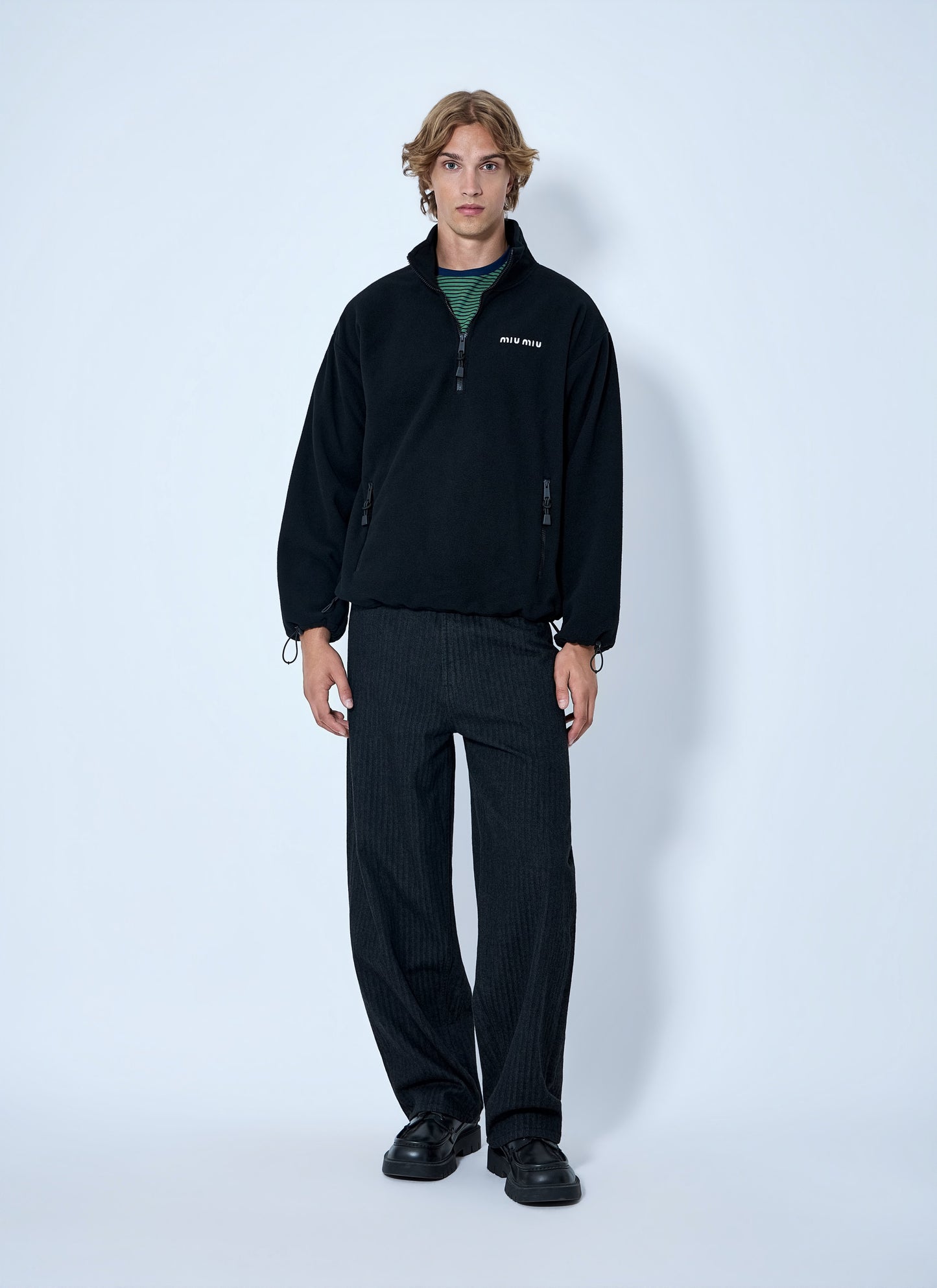 Miu Miu Women Half-Zip Fleece Sweatshirt MIU MIU