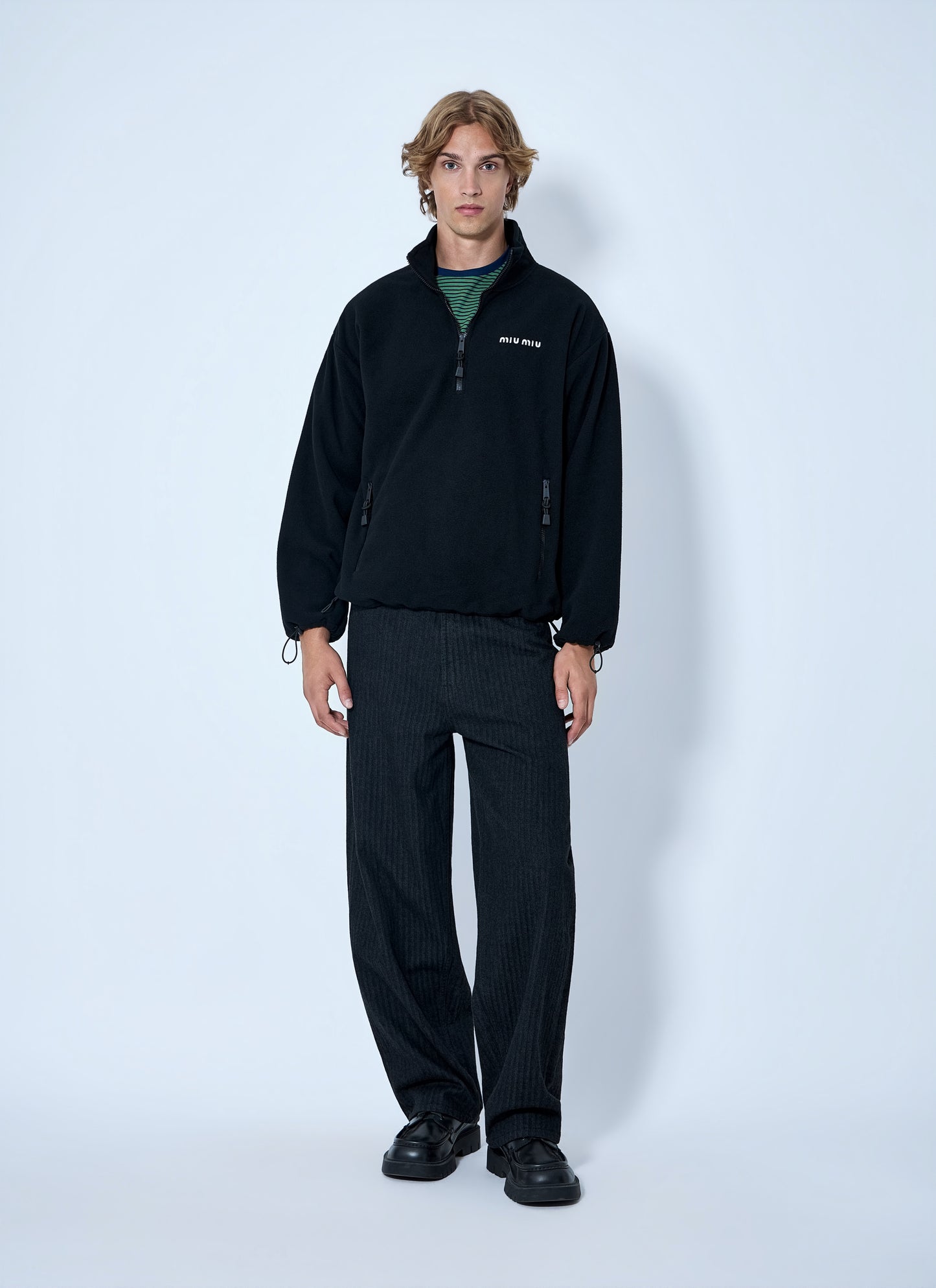 Miu Miu Women Half-Zip Fleece Sweatshirt MIU MIU