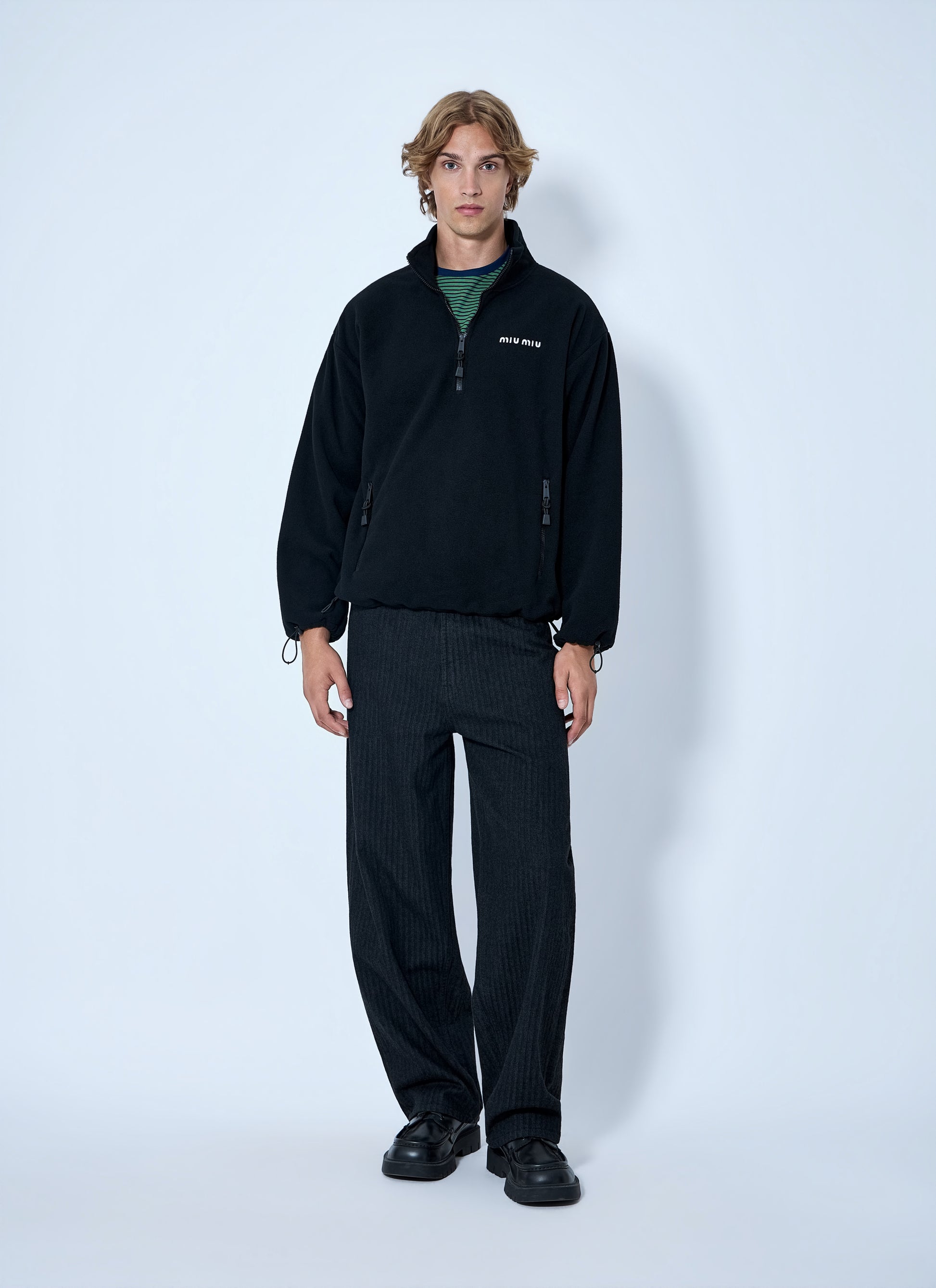 Miu Miu Women Half-Zip Fleece Sweatshirt MIU MIU
