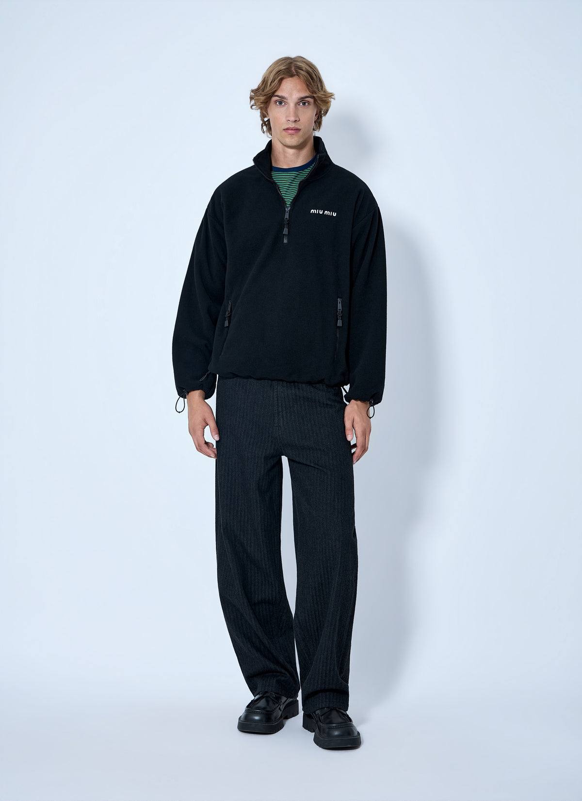 Miu Miu Women Half-Zip Fleece Sweatshirt MIU MIU