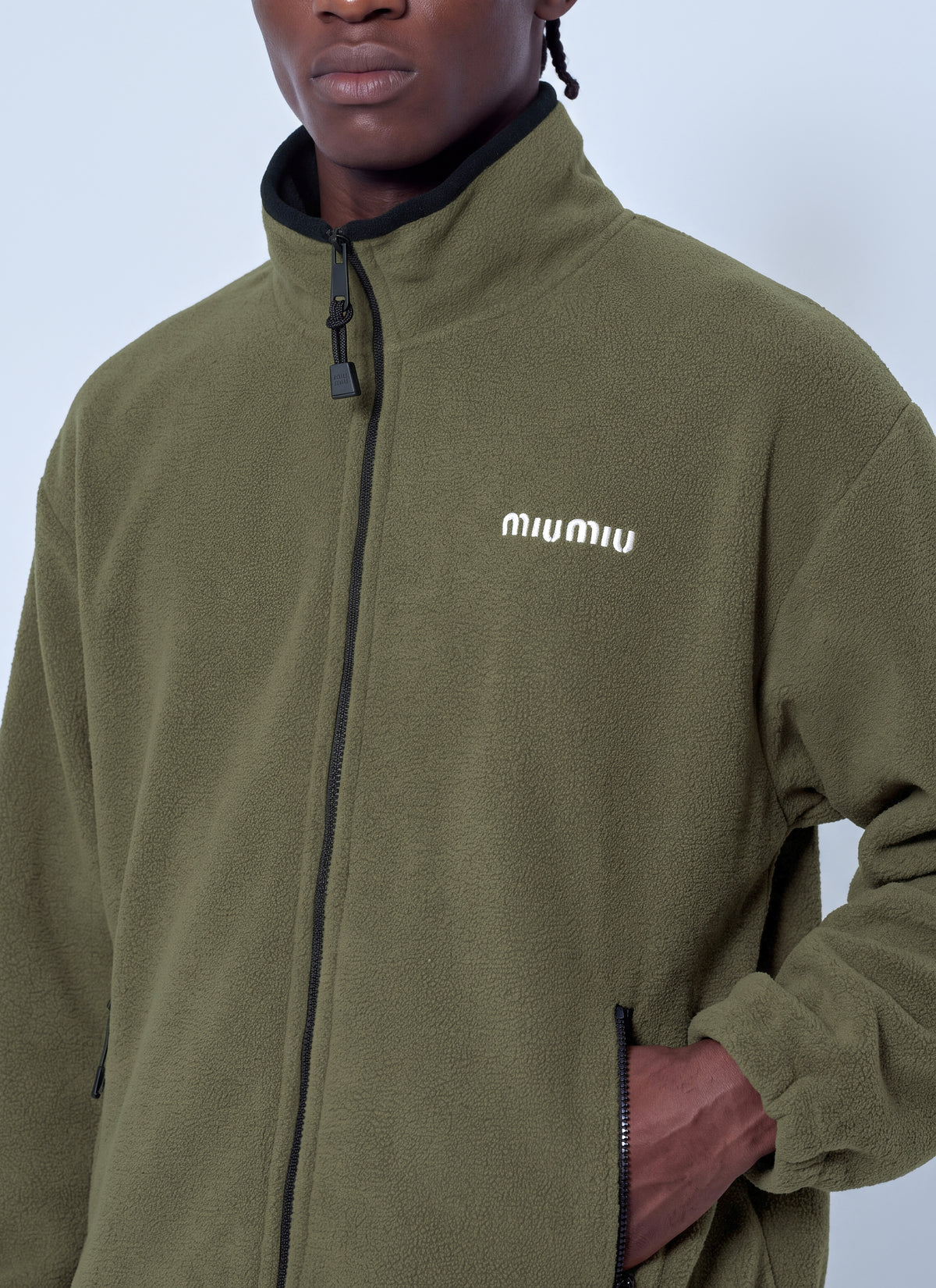 Miu Miu Men Fleece Zipper Jacket MIU MIU