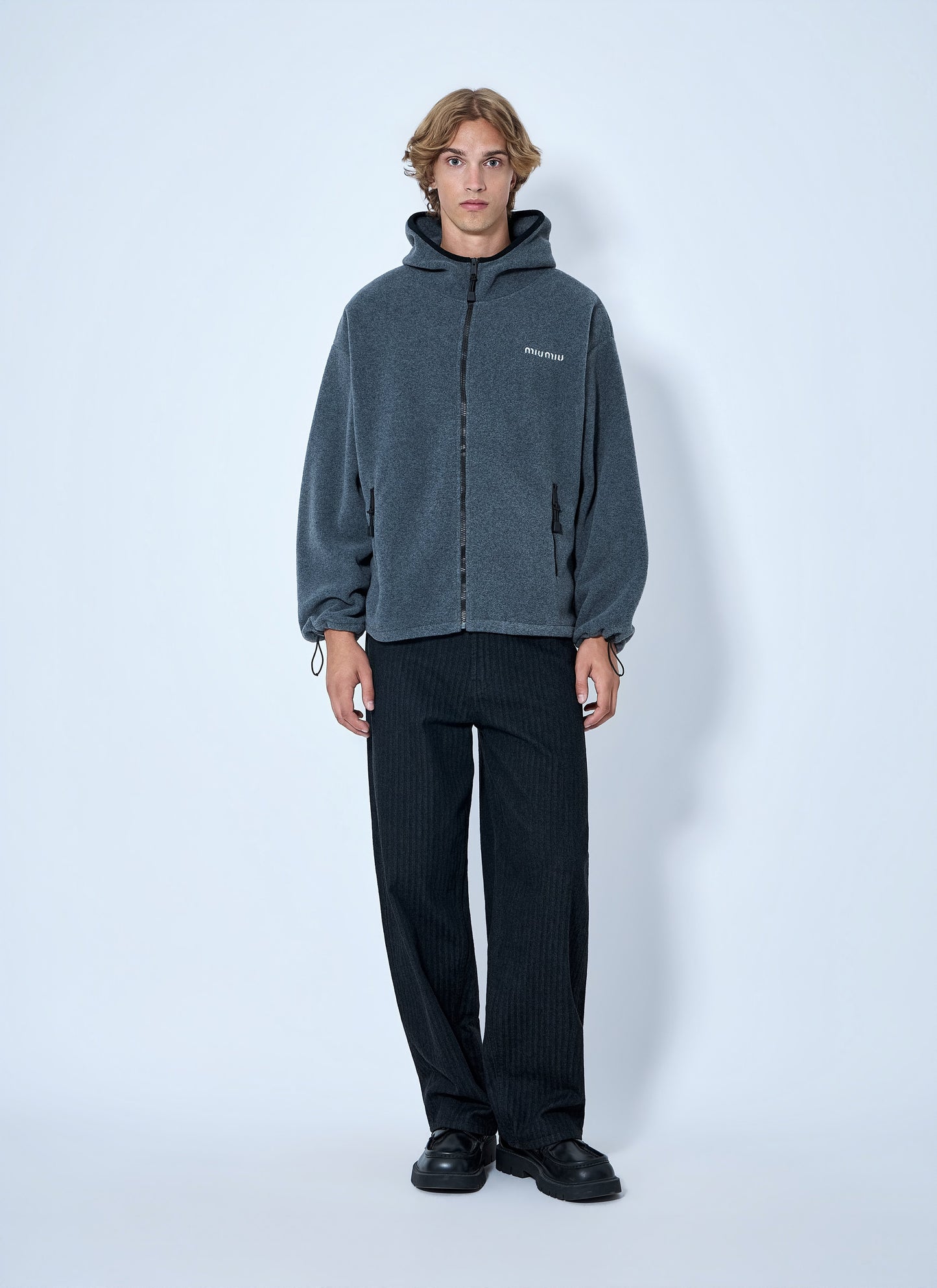 Miu Miu Men Hooded Zip Sweatshirt MIU MIU