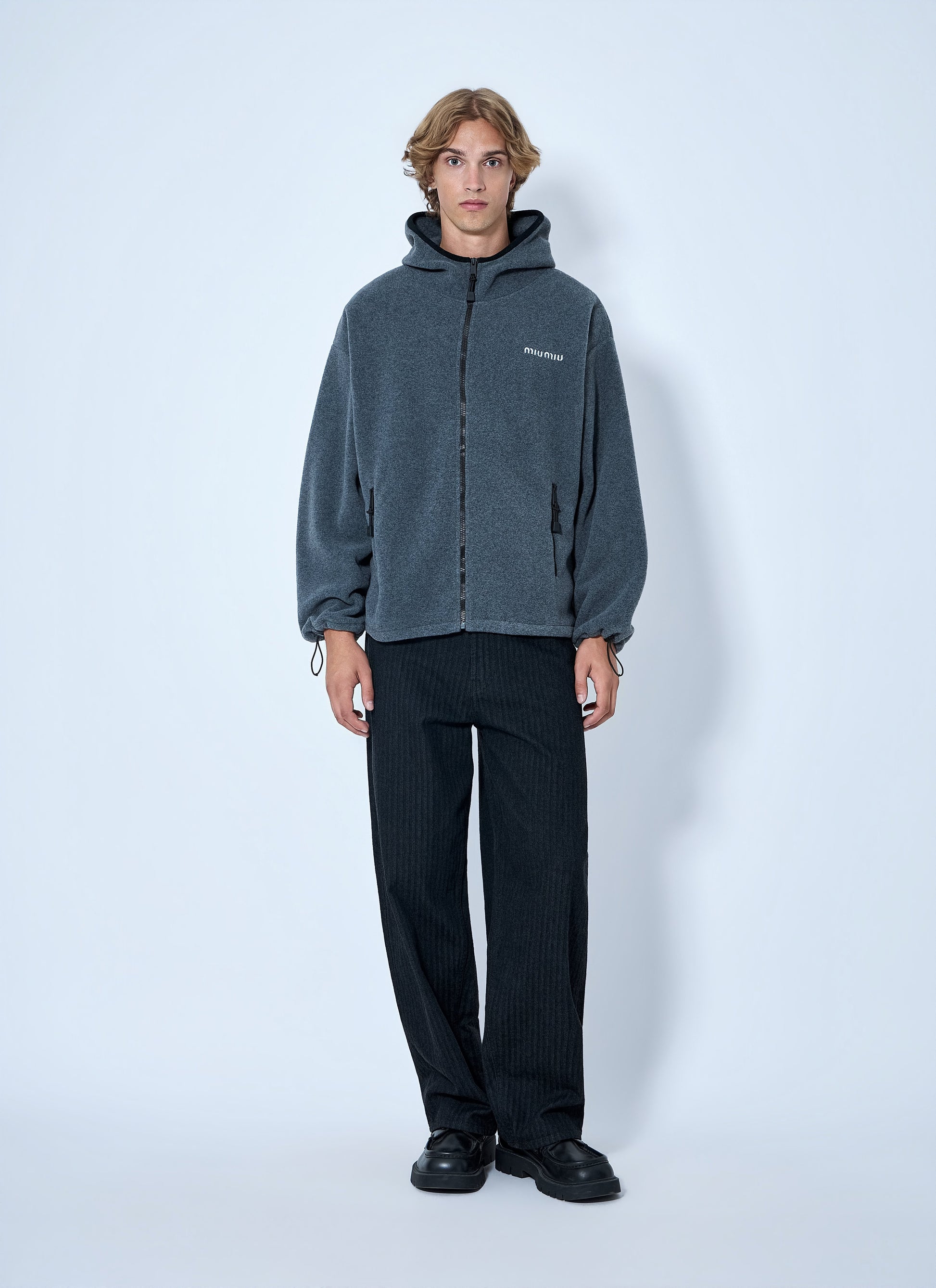 Miu Miu Men Hooded Zip Sweatshirt MIU MIU