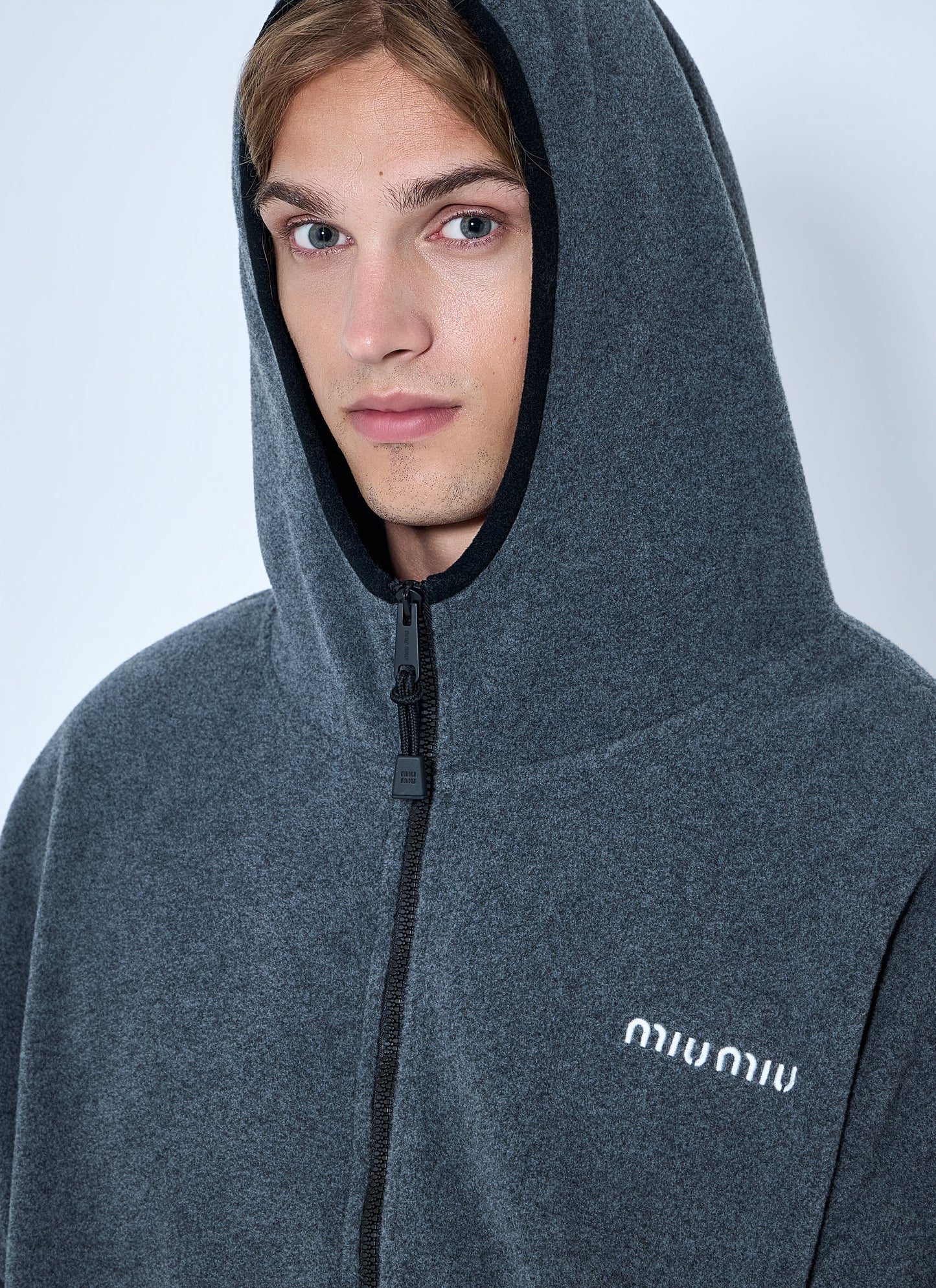 Miu Miu Women Hooded Zip Sweatshirt MIU MIU