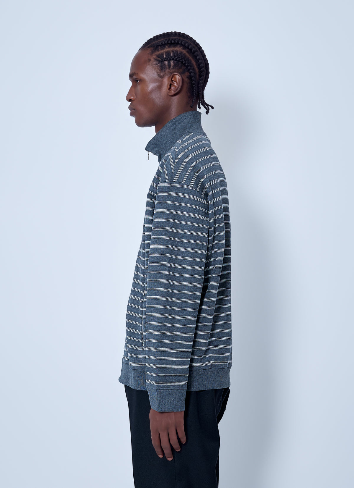 Miu Miu Men Striped Cotton Fleece Jacket MIU MIU