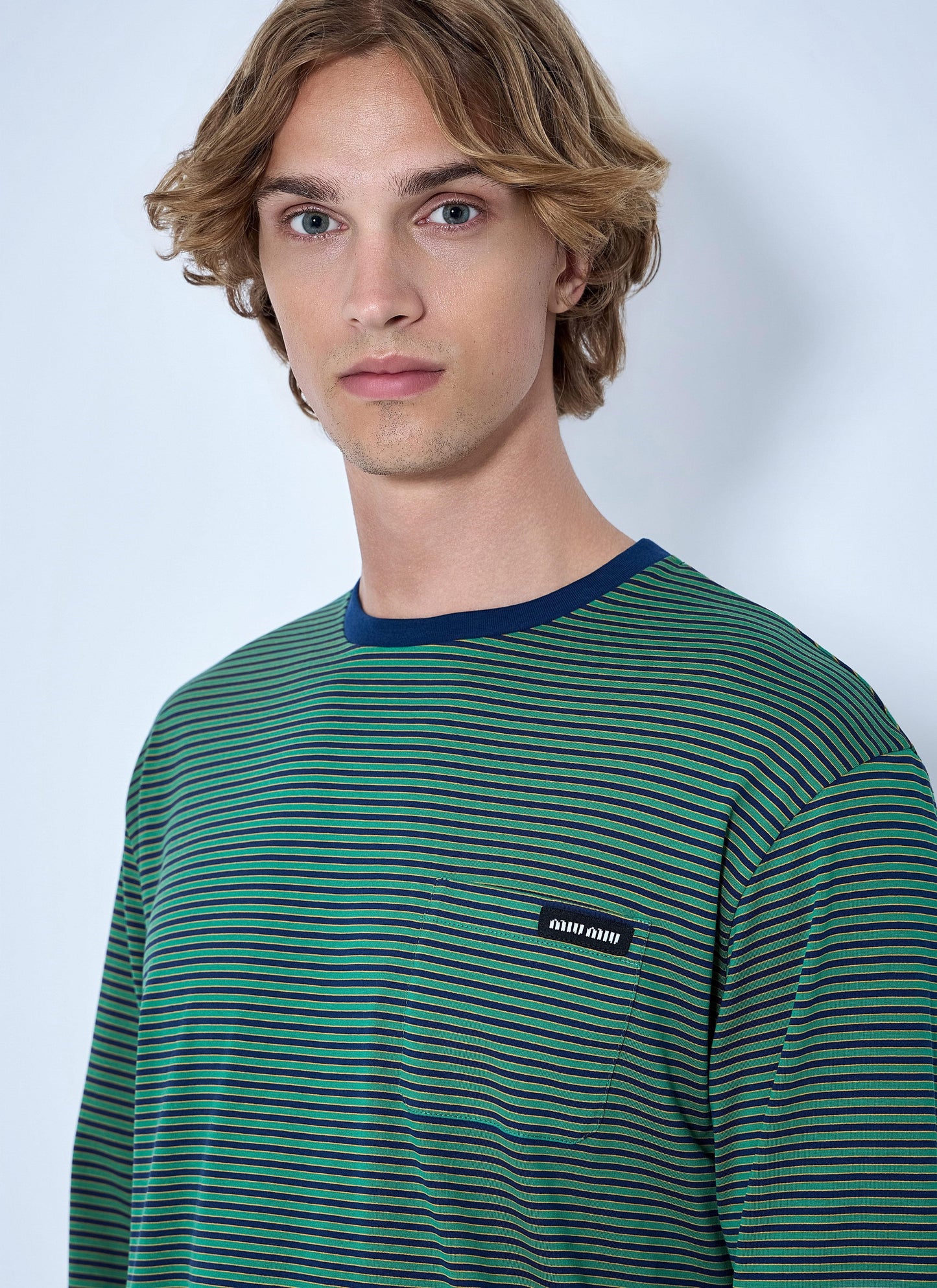 Miu Miu Women Striped Long Sleeve T-Shirt MIU MIU