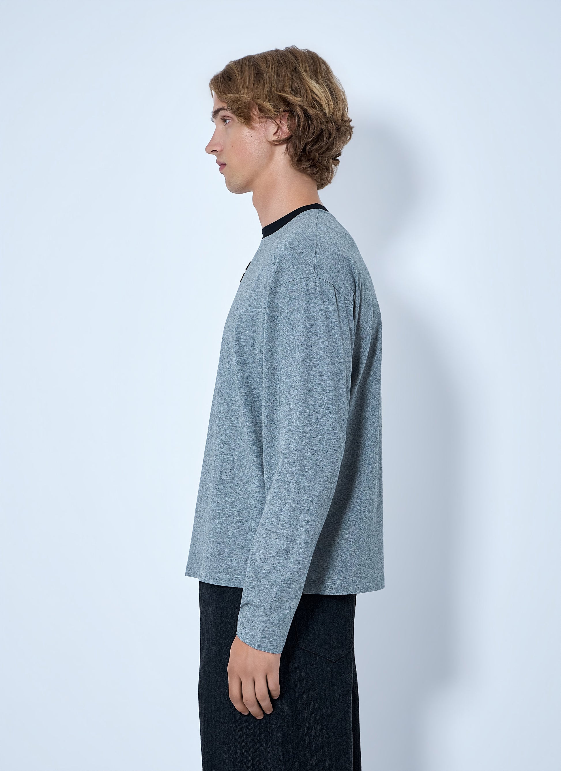 Miu Miu Men Logo Motif Long Sleeve T-Shirt MIU MIU
