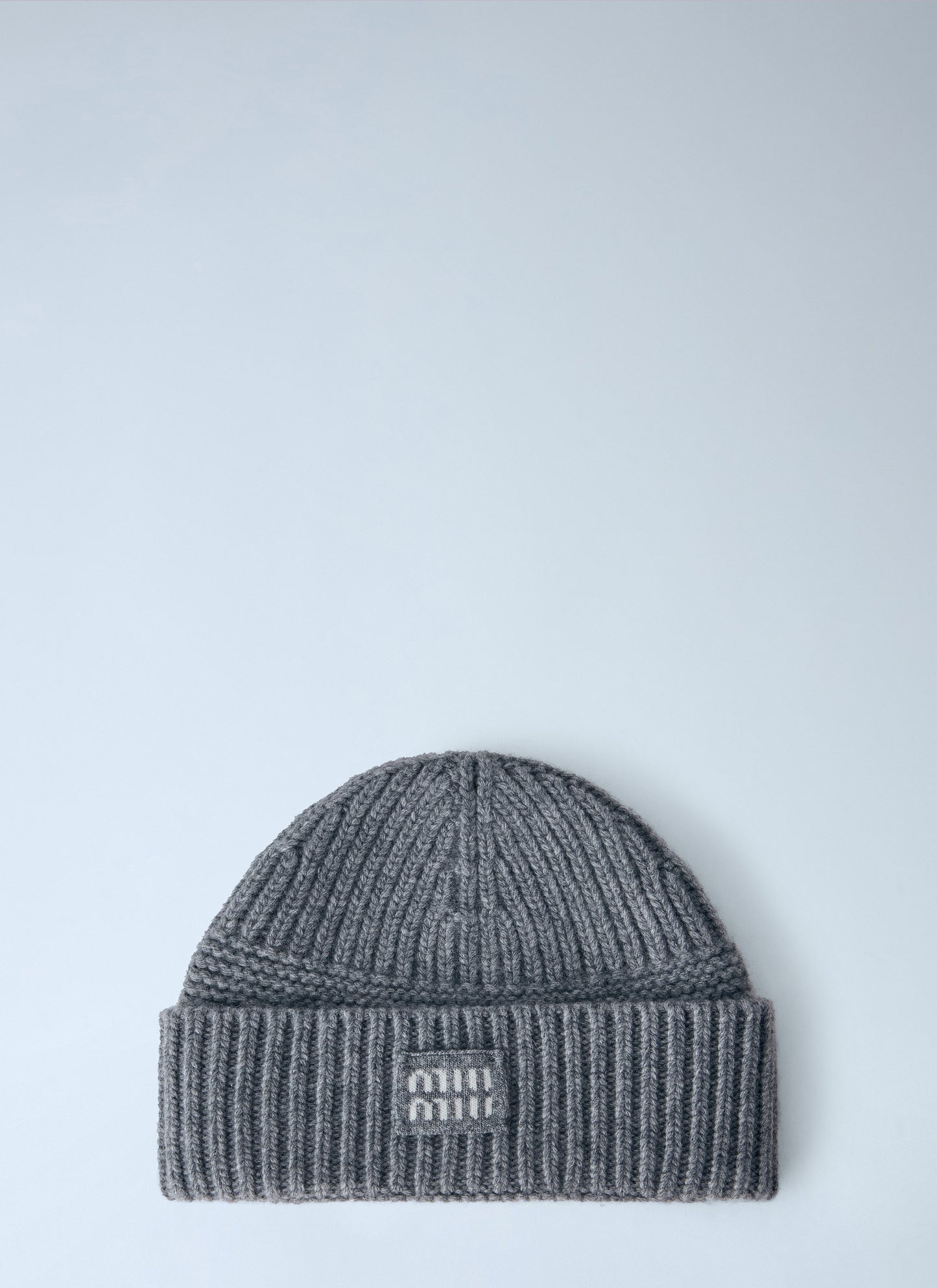 Miu Miu Men Logo-Patch Wool Beanie MIU MIU