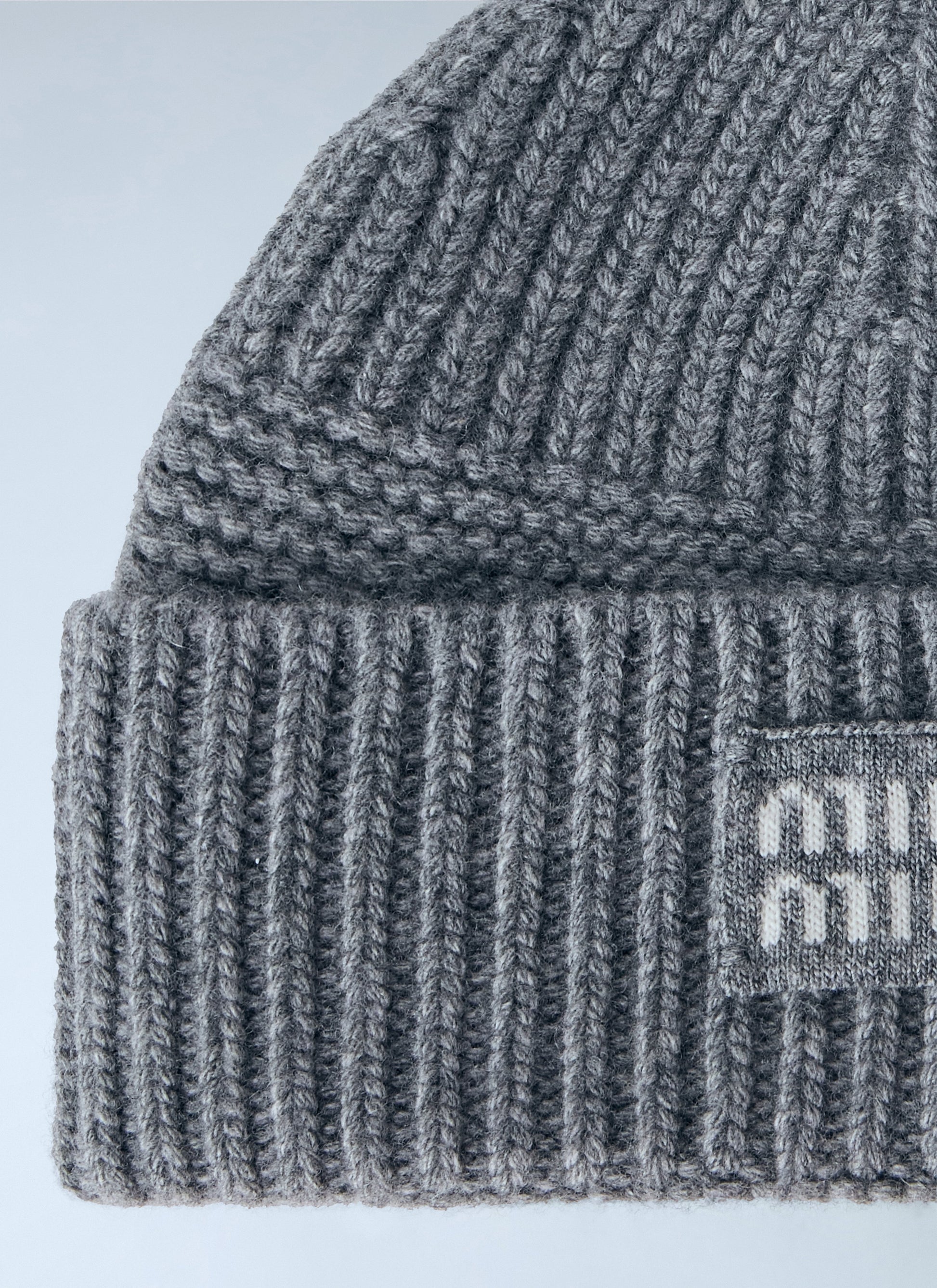 Miu Miu Men Logo-Patch Wool Beanie MIU MIU