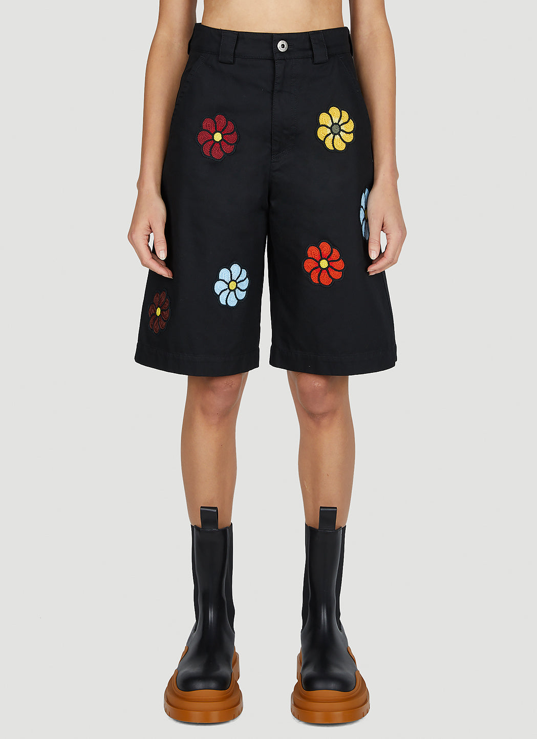 1 Moncler Jw Anderson Women Floral Bermuda Shorts MONCLER