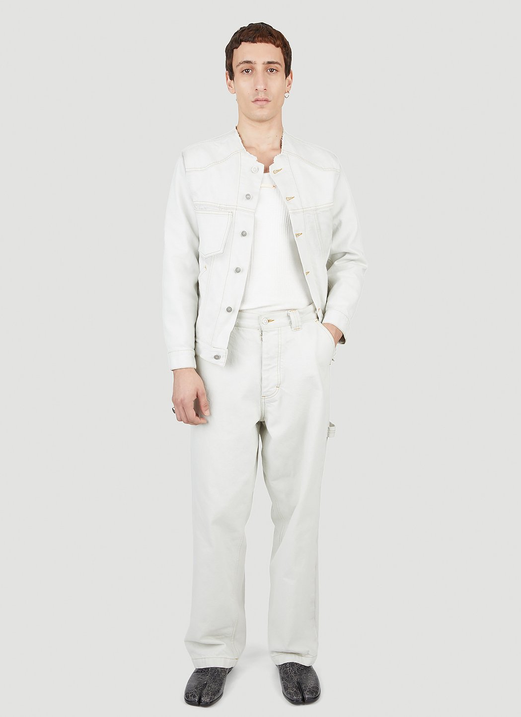 Maison Margiela Men Collarless Denim Jacket MAISON MARGIELA