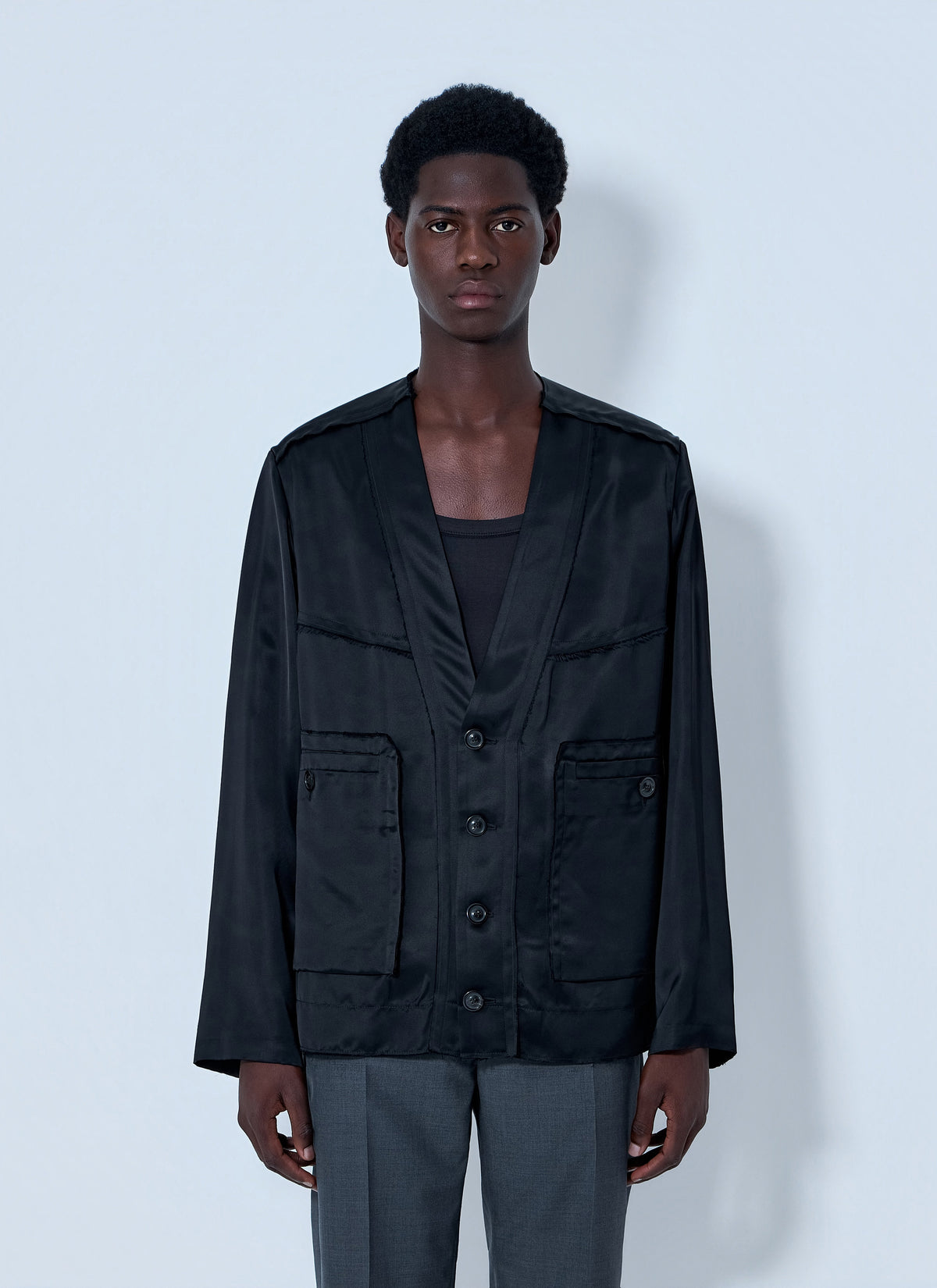 Maison Margiela Men Buttoned Jacket With Patch Pockets MAISON MARGIELA