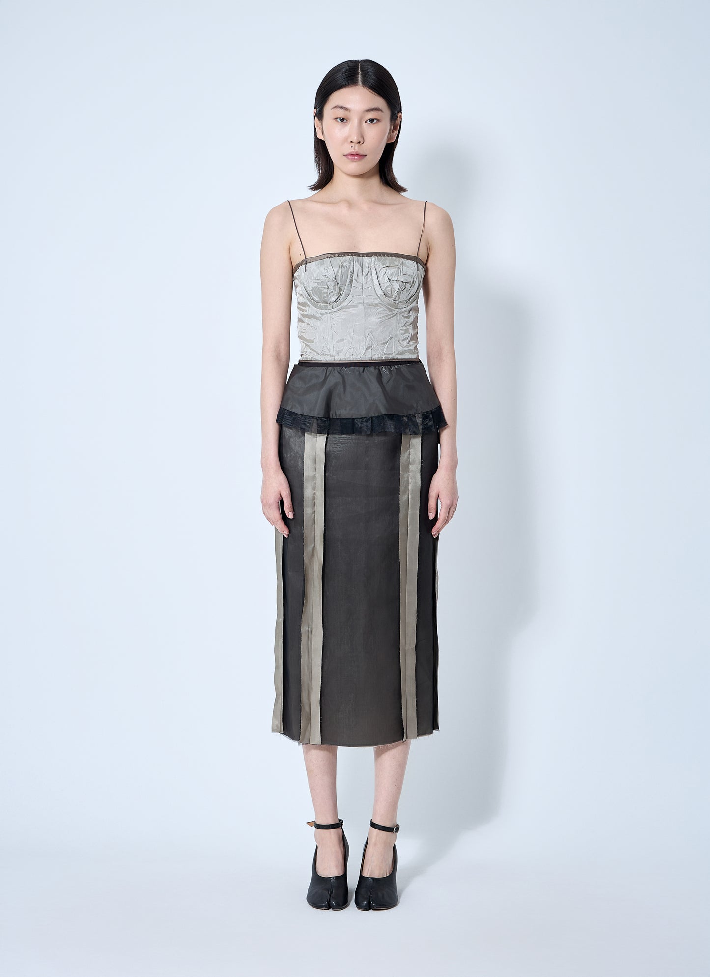 Maison Margiela Women Contrast Panel Silk Midi Dress MAISON MARGIELA
