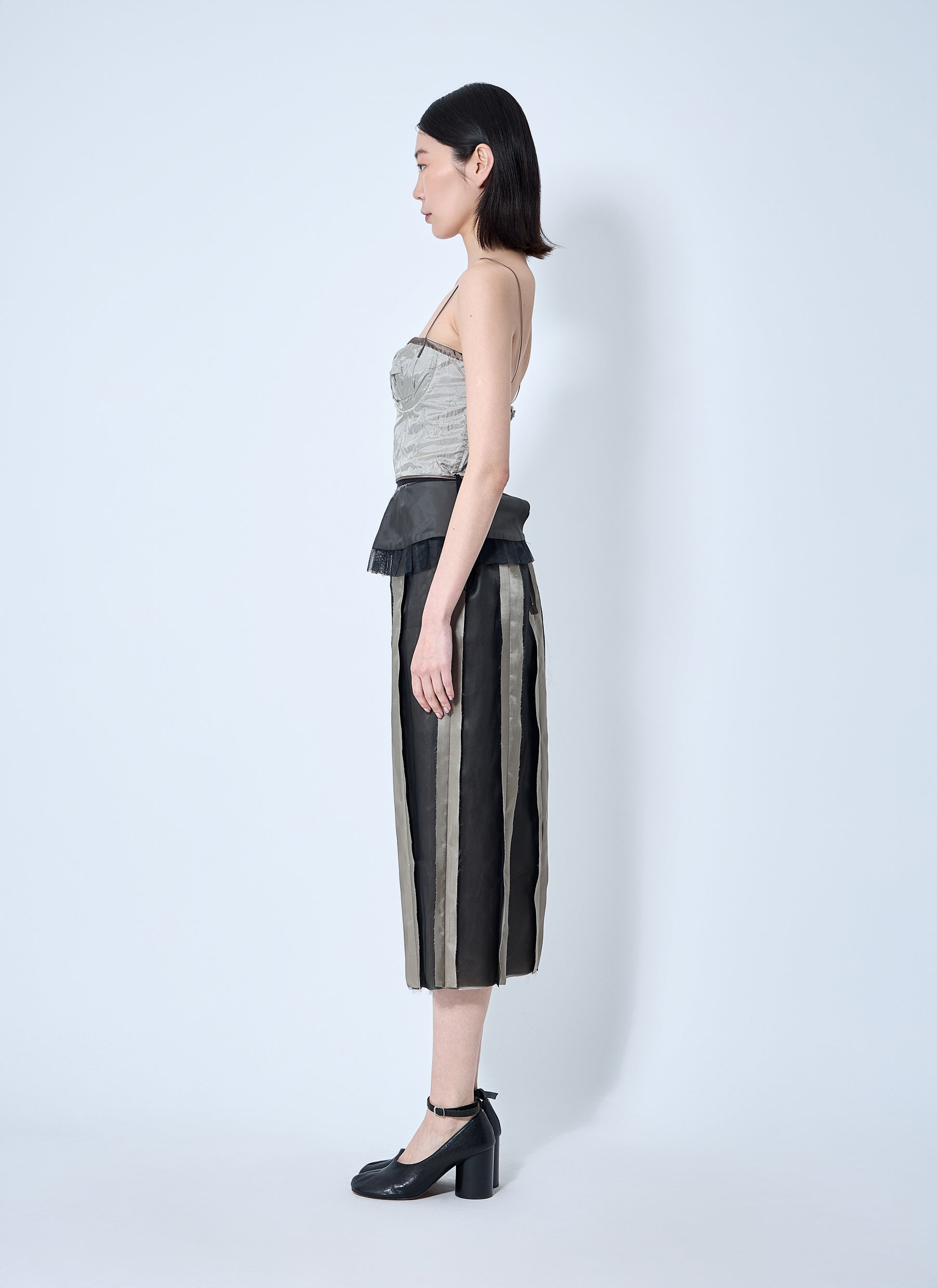 Maison Margiela Women Contrast Panel Silk Midi Dress MAISON MARGIELA