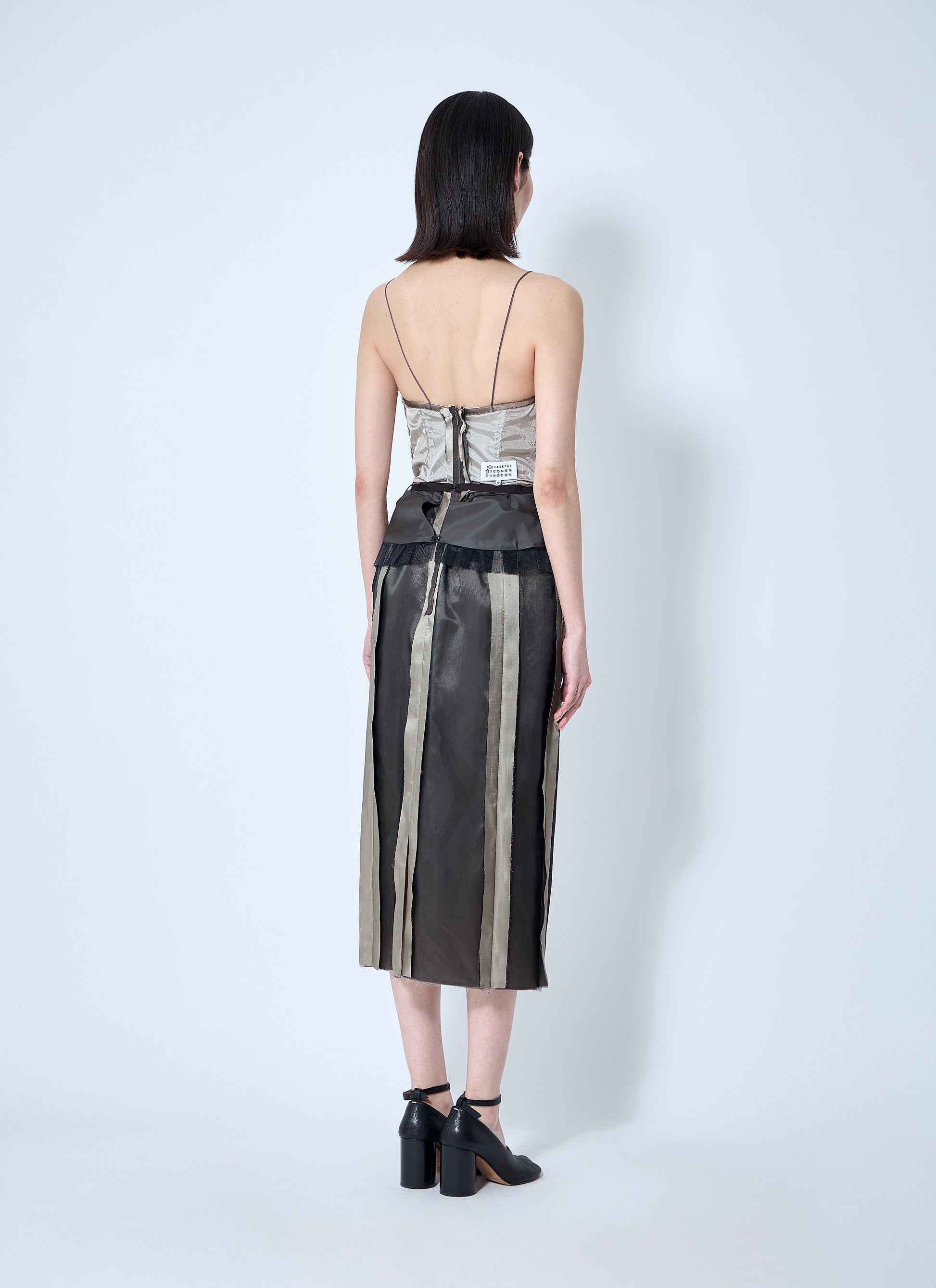 Maison Margiela Women Contrast Panel Silk Midi Dress MAISON MARGIELA