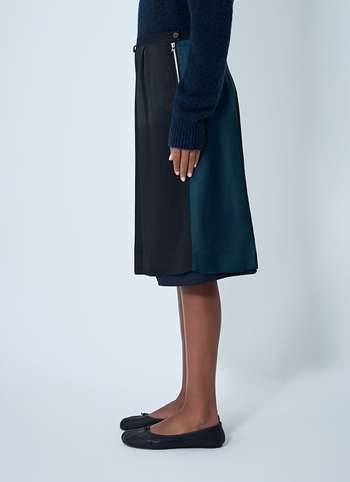 Maison Margiela Women Contrast Panel Midi Skirt MAISON MARGIELA