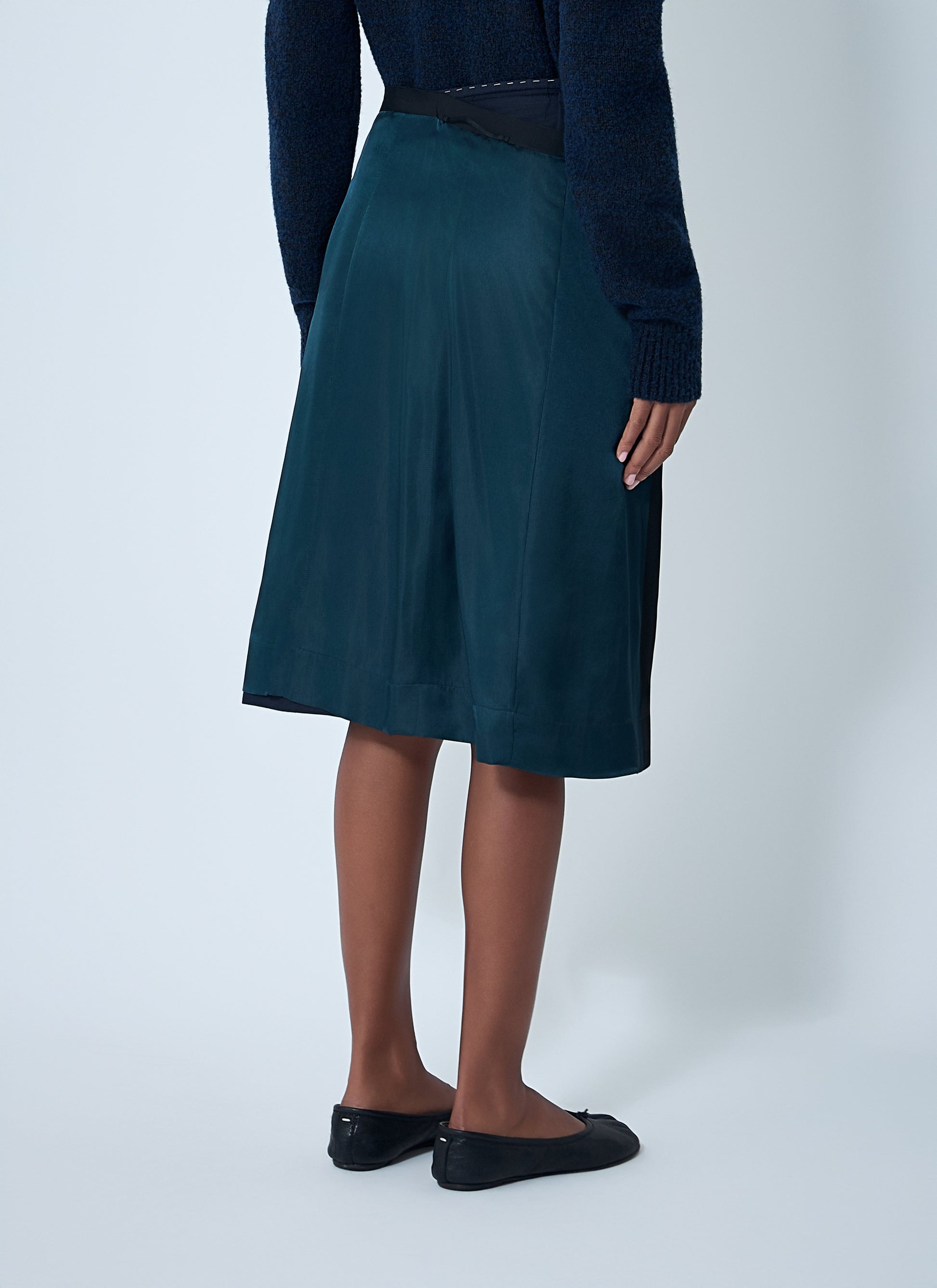 Maison Margiela Women Contrast Panel Midi Skirt MAISON MARGIELA