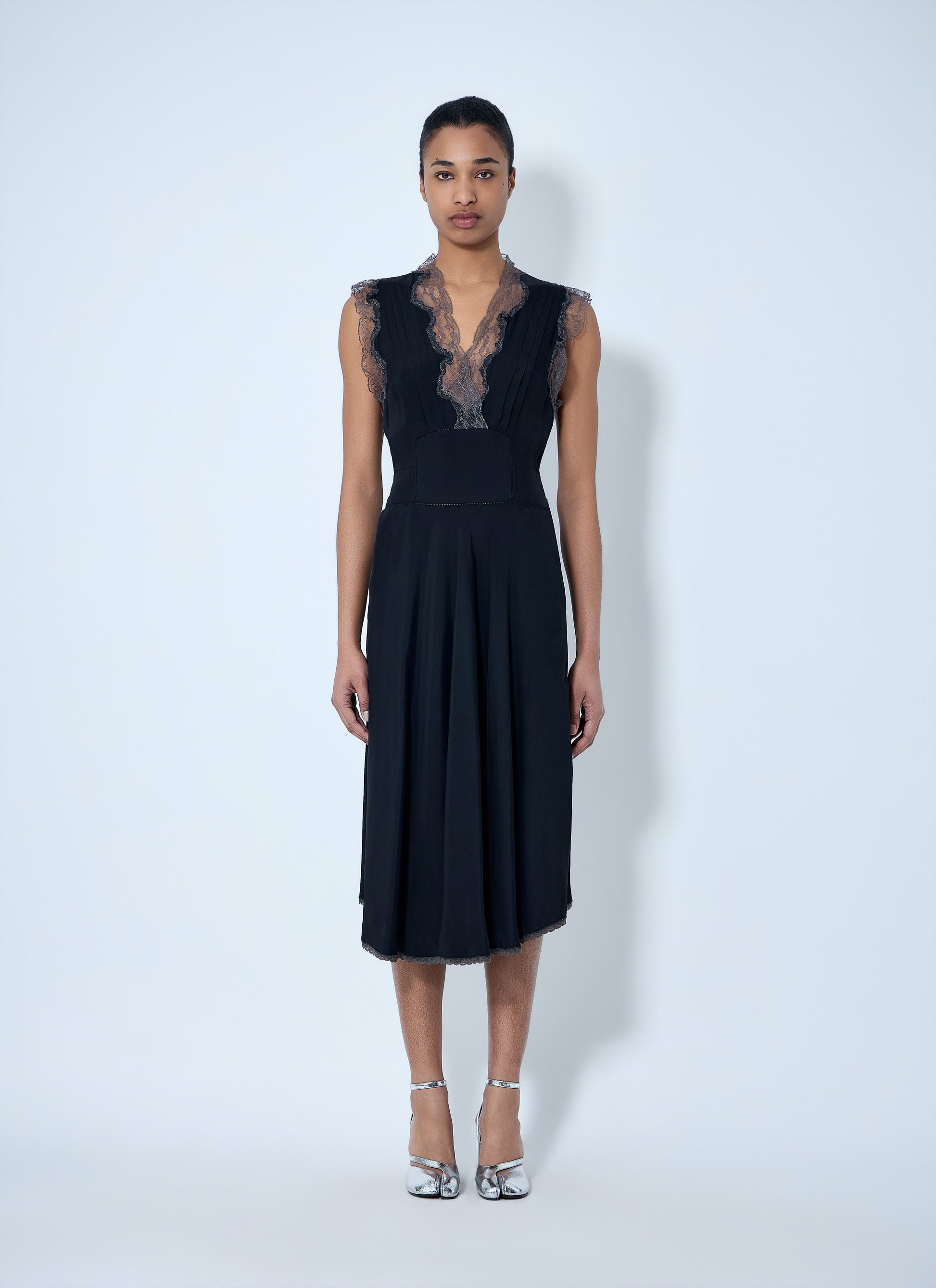 Maison Margiela Women Lace Trim Midi Dress MAISON MARGIELA
