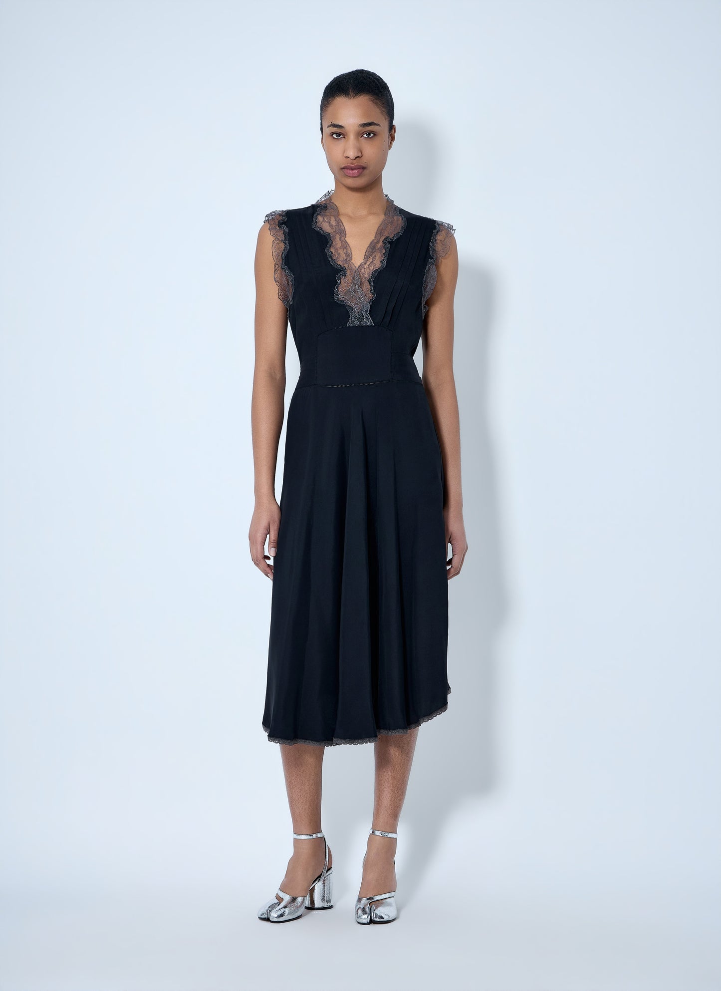 Maison Margiela Women Lace Trim Midi Dress MAISON MARGIELA