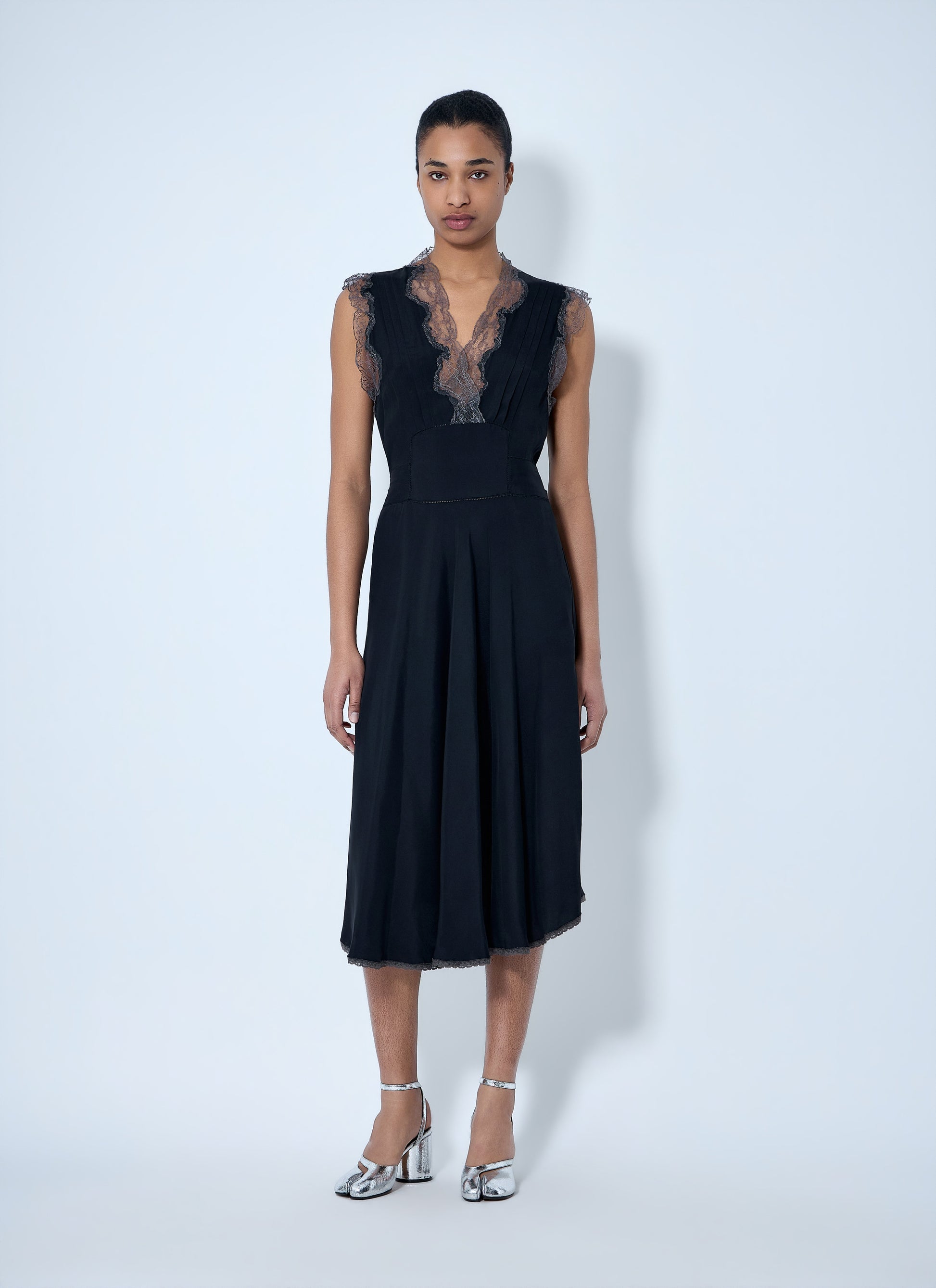Maison Margiela Women Lace Trim Midi Dress MAISON MARGIELA