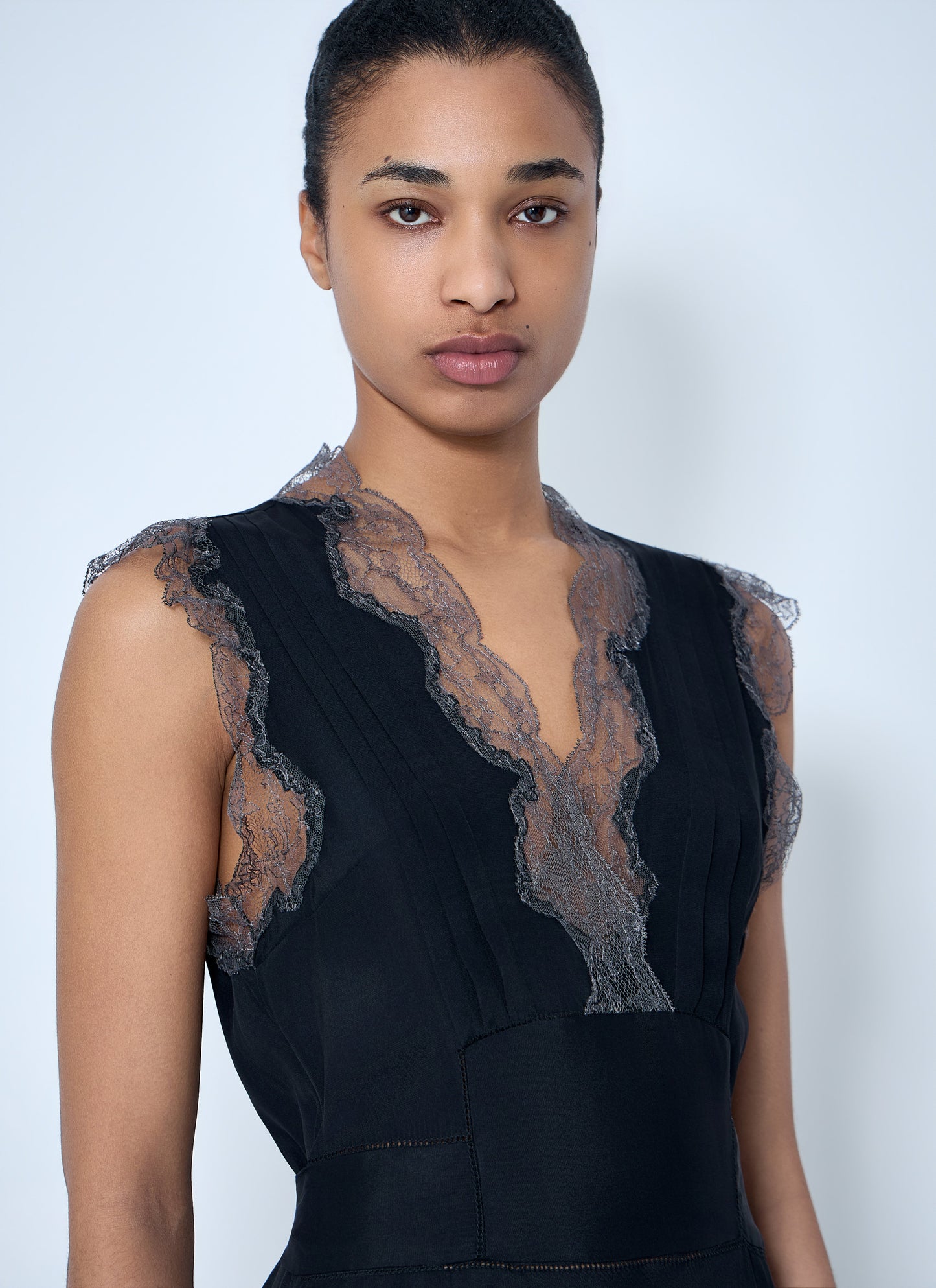 Maison Margiela Women Lace Trim Midi Dress MAISON MARGIELA