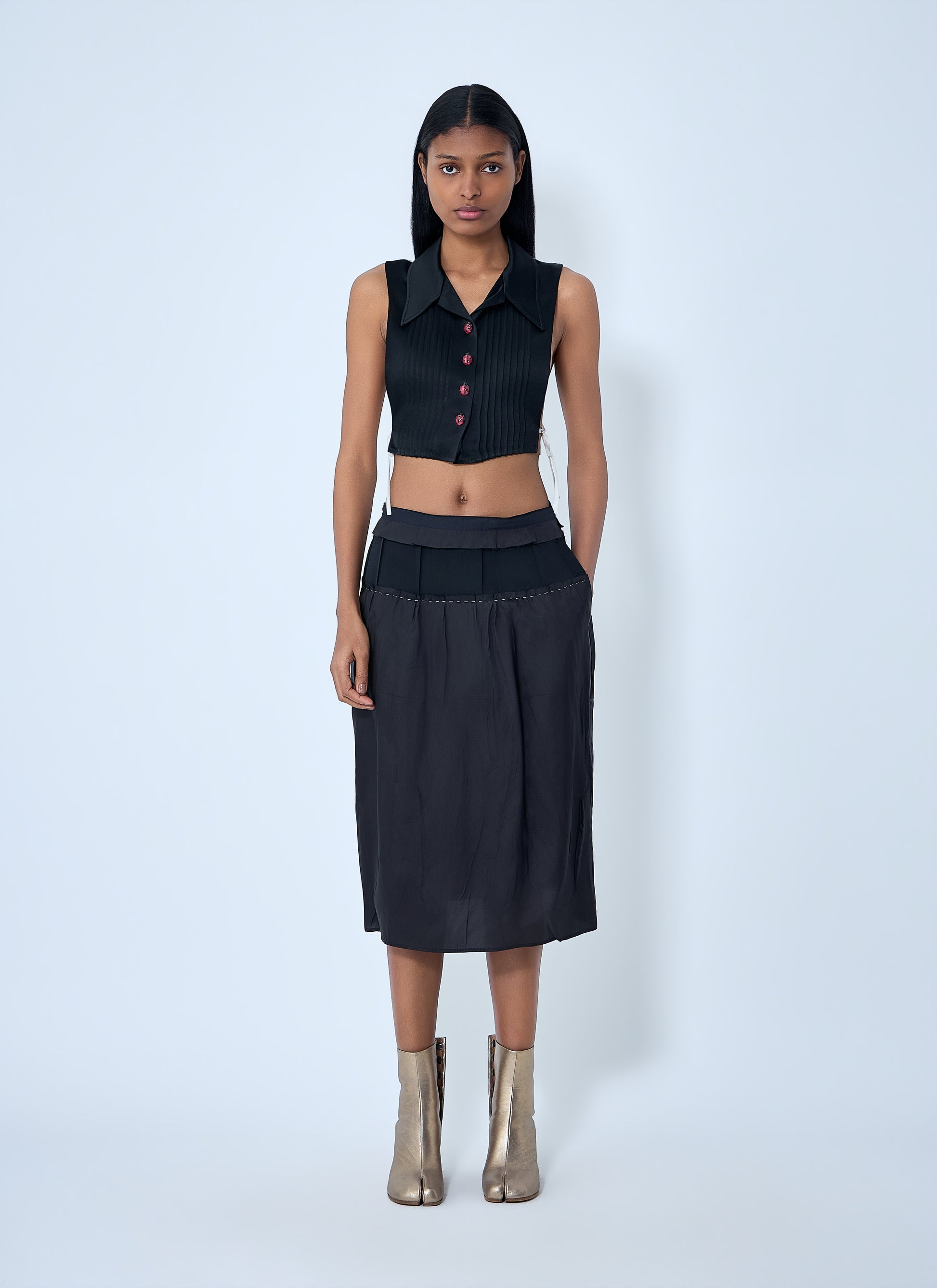 Maison Margiela Women Topstitching Midi Skirt MAISON MARGIELA