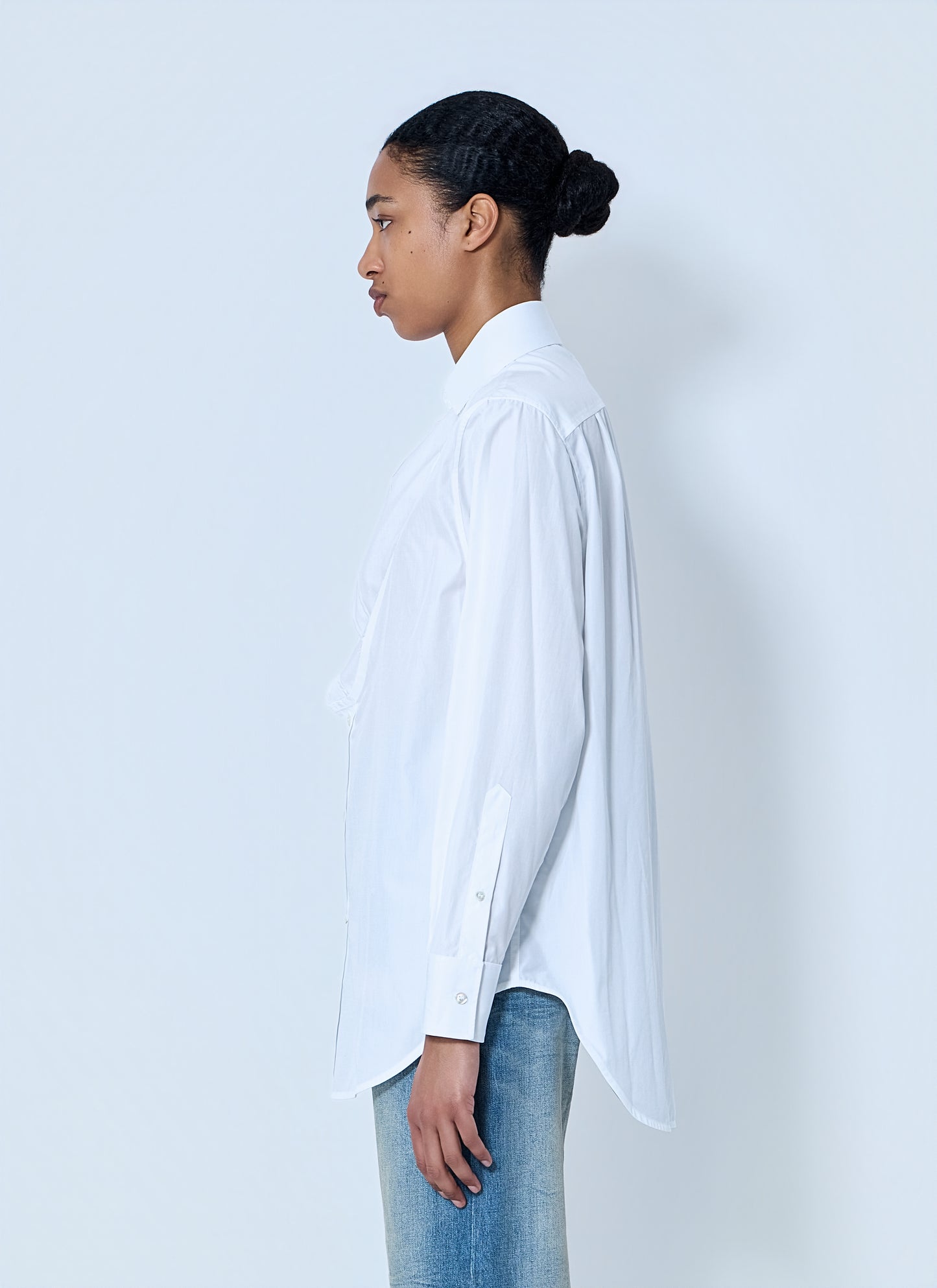 Maison Margiela Women White Folded V-Neck Collar Shirt MAISON MARGIELA