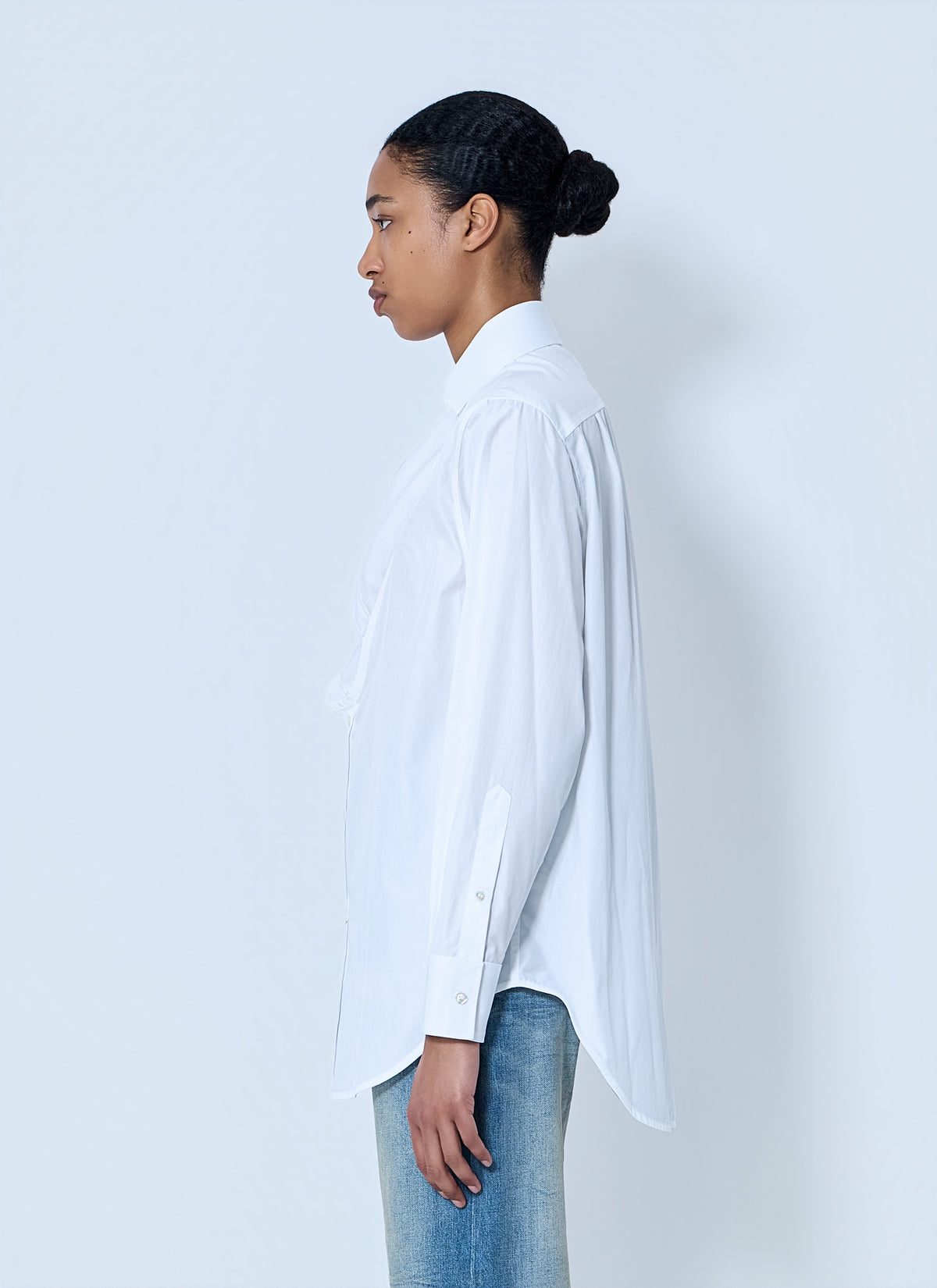 Maison Margiela Women White Folded V-Neck Collar Shirt MAISON MARGIELA
