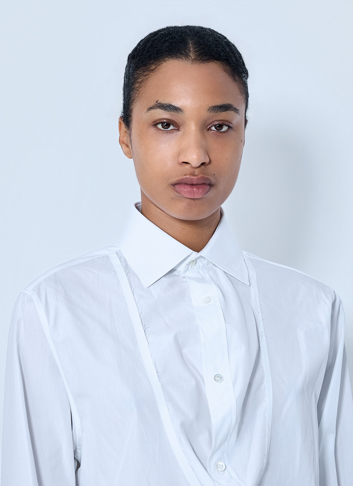 Maison Margiela Women White Folded V-Neck Collar Shirt MAISON MARGIELA