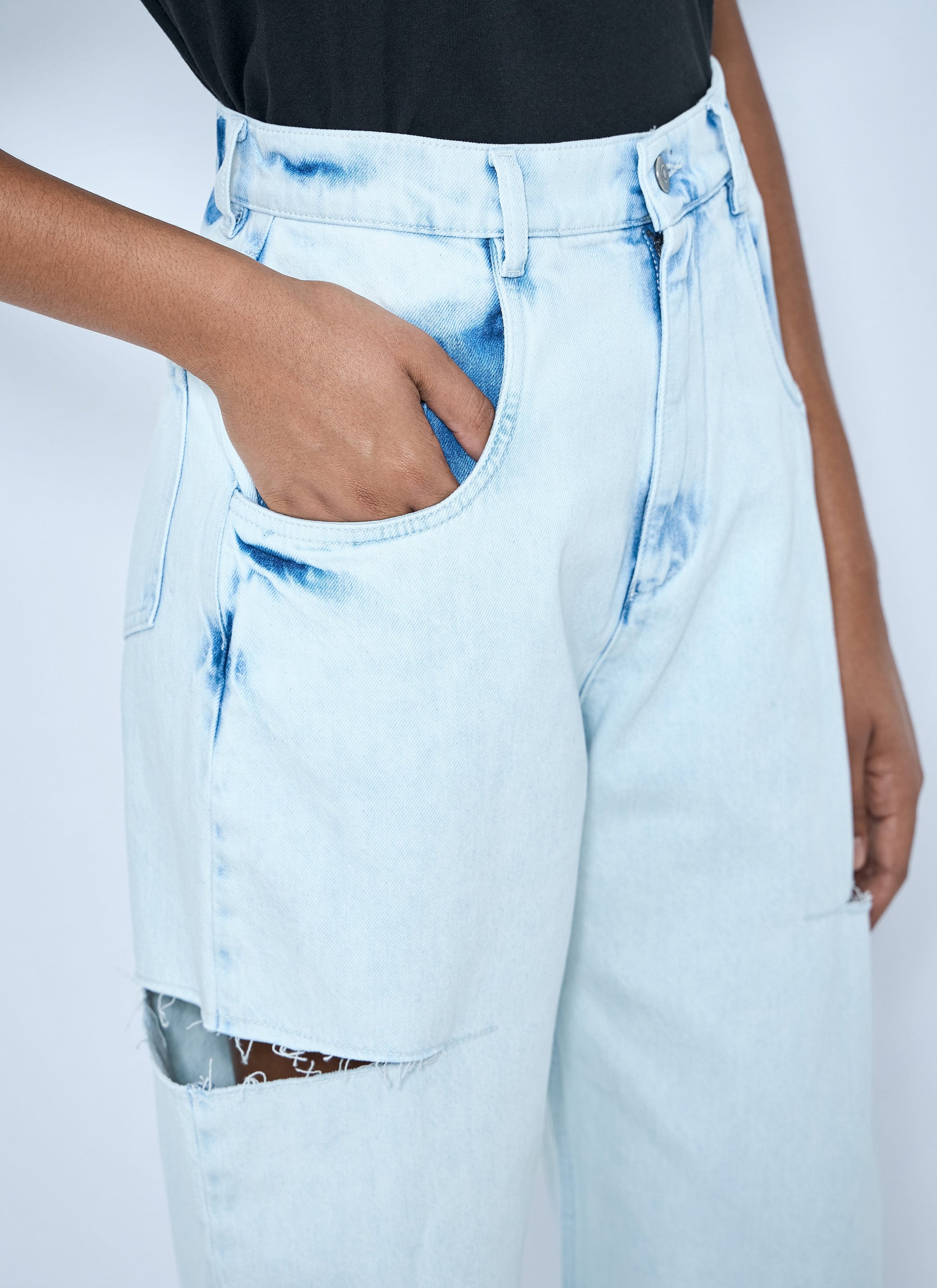 Maison Margiela Women Cutout Denim Trousers MAISON MARGIELA