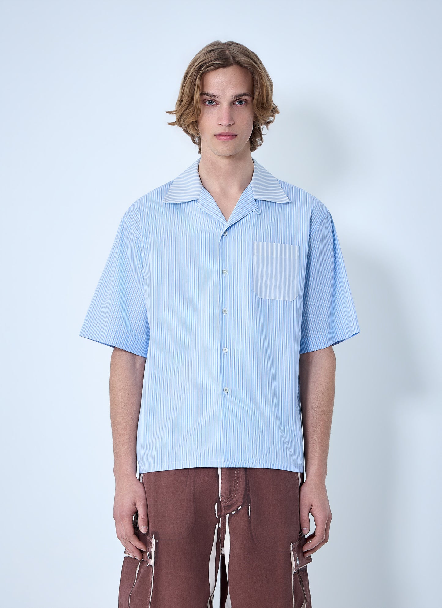 Marni Men Striped Cotton Poplin Shirt MARNI