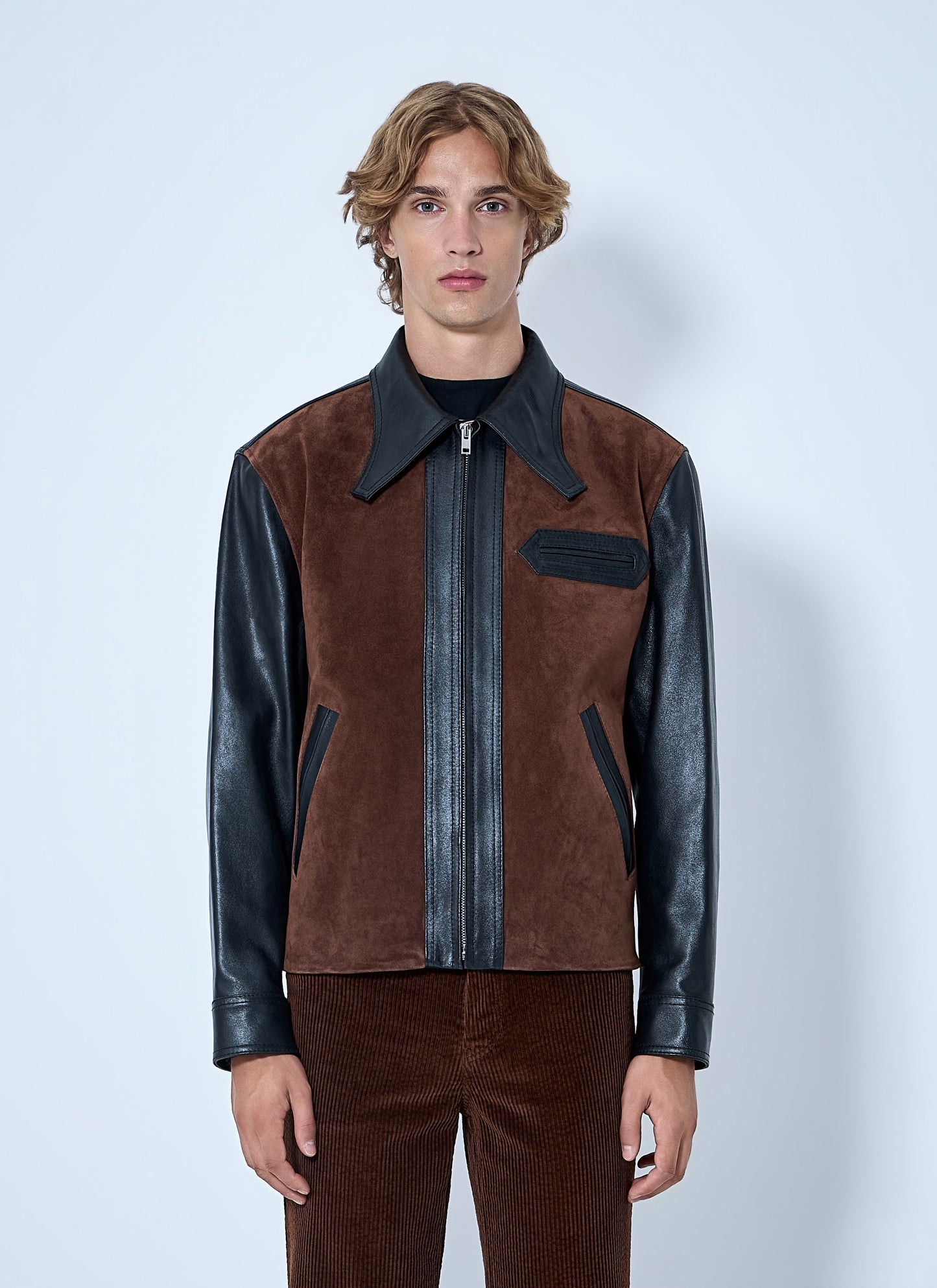 Marni Men Leather And Suede Panel Jacket MARNI