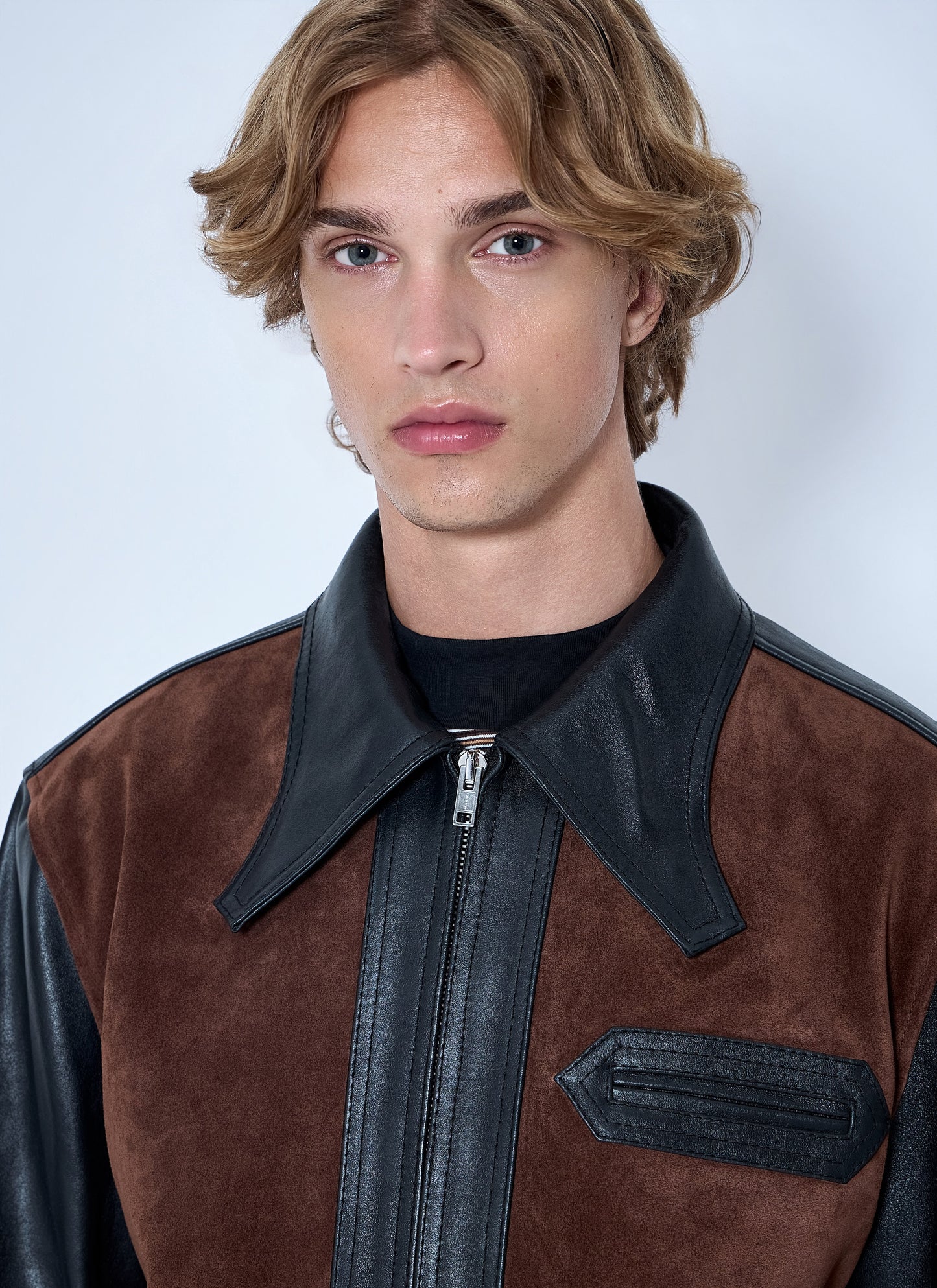 Marni Men Leather And Suede Panel Jacket MARNI