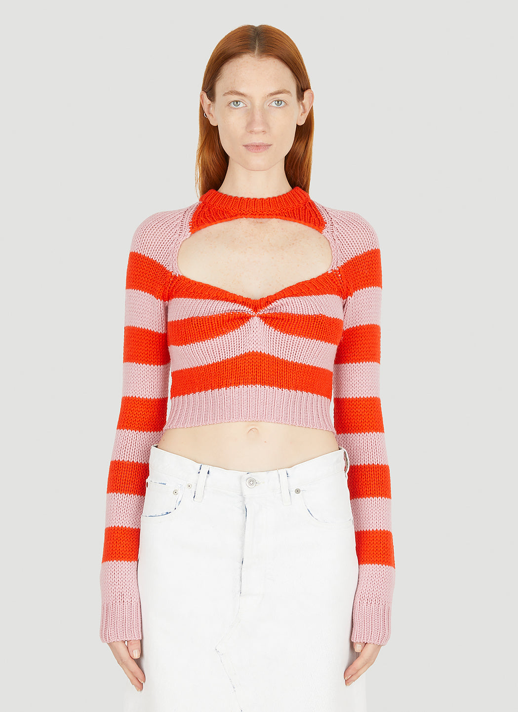 Marni Women Cut Out Striped Knit Top MARNI