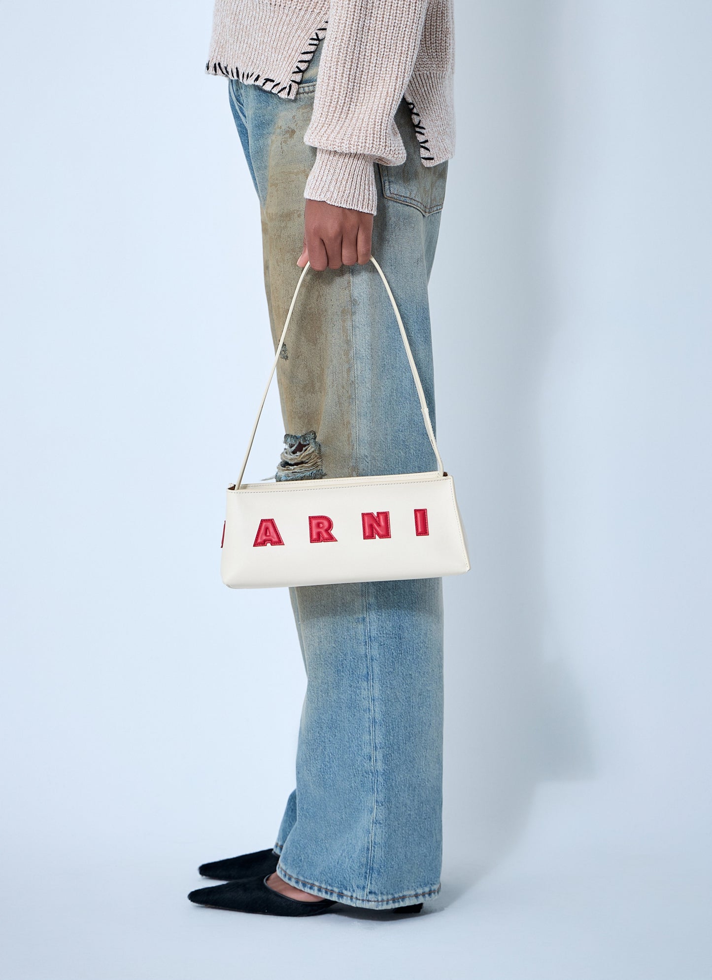 Marni Women Leather Baguette Musuem Shoulder Bag MARNI