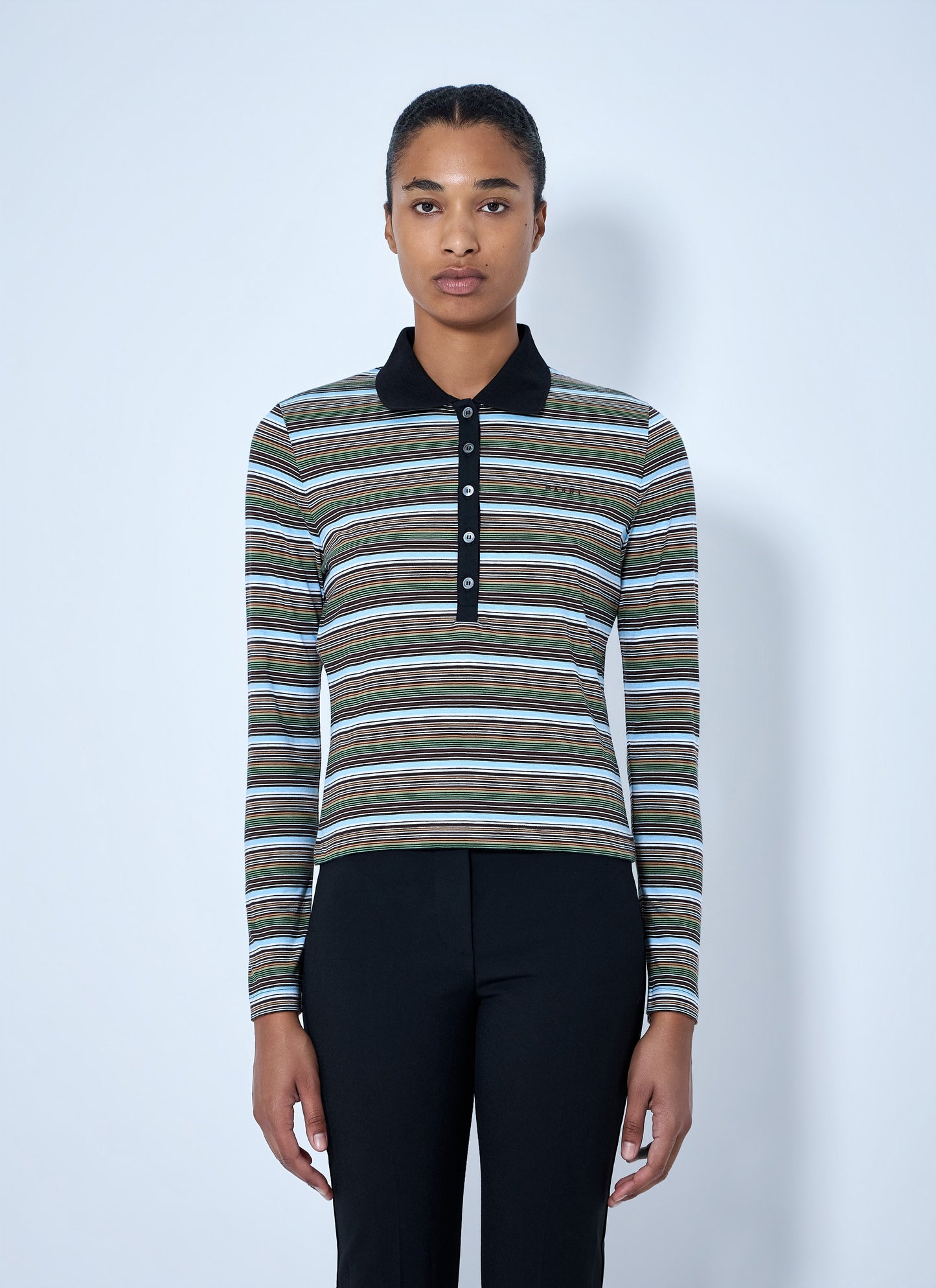 Marni Women Striped Long Sleeve Polo Shirt MARNI